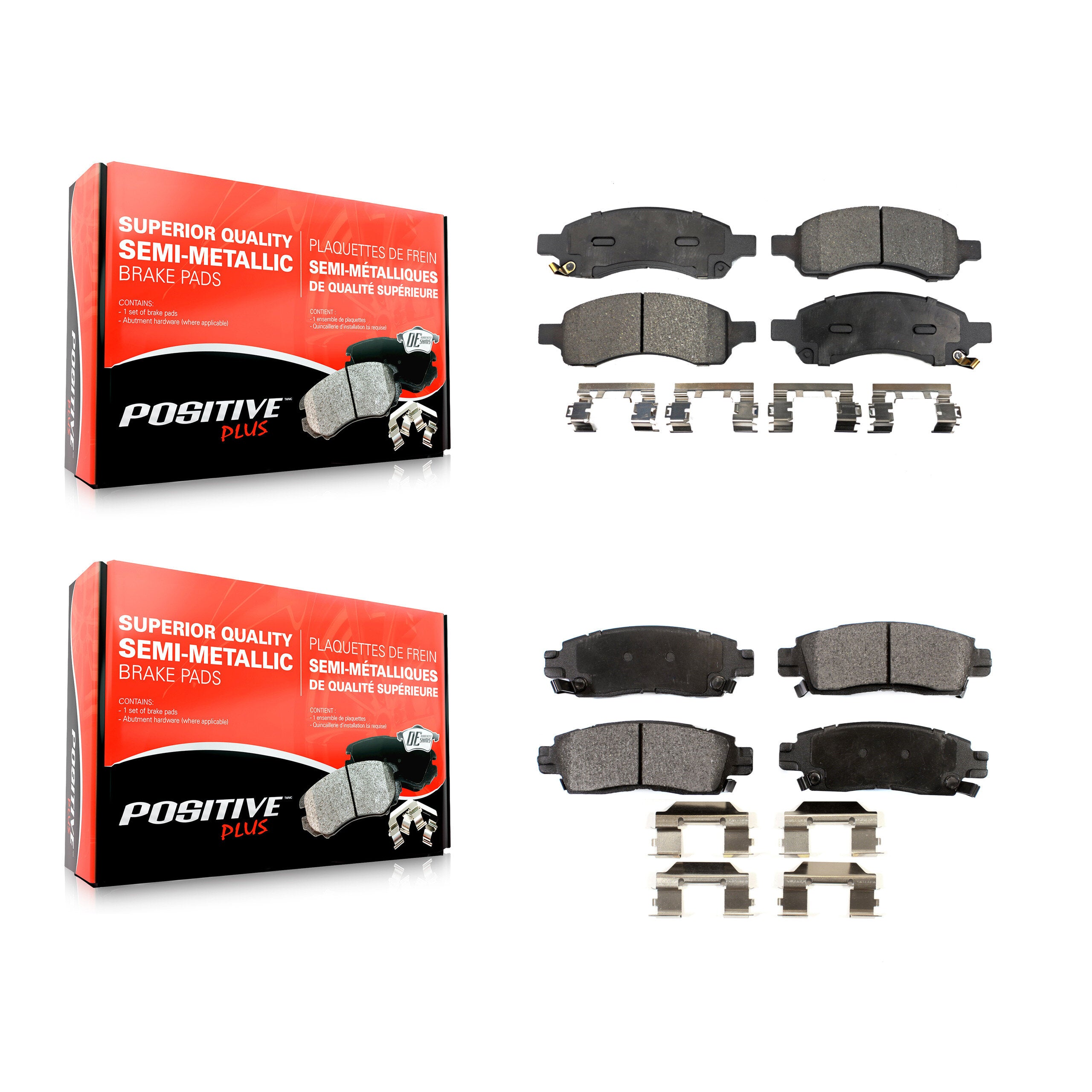 Positive Plus KPF-100072 Disc Brake Pad for 2006-2009 Isuzu Ascender, Buick Rainier and More - Front and Rear