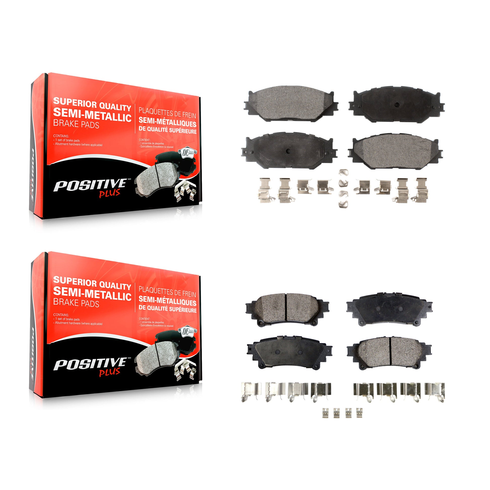 Positive Plus KPF-100074 Disc Brake Pad for 2014-2015 Lexus IS250 - Front and Rear