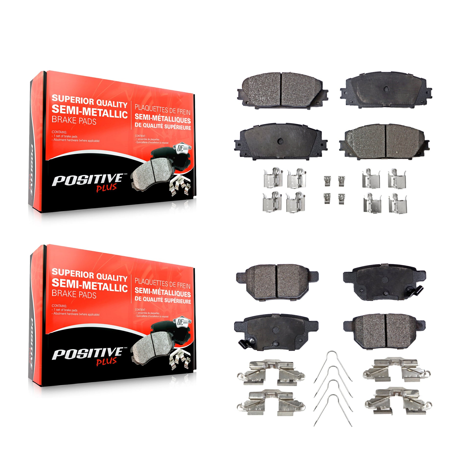 Positive Plus KPF-100075 Disc Brake Pad for 2012-2018 Toyota Yaris - Front and Rear