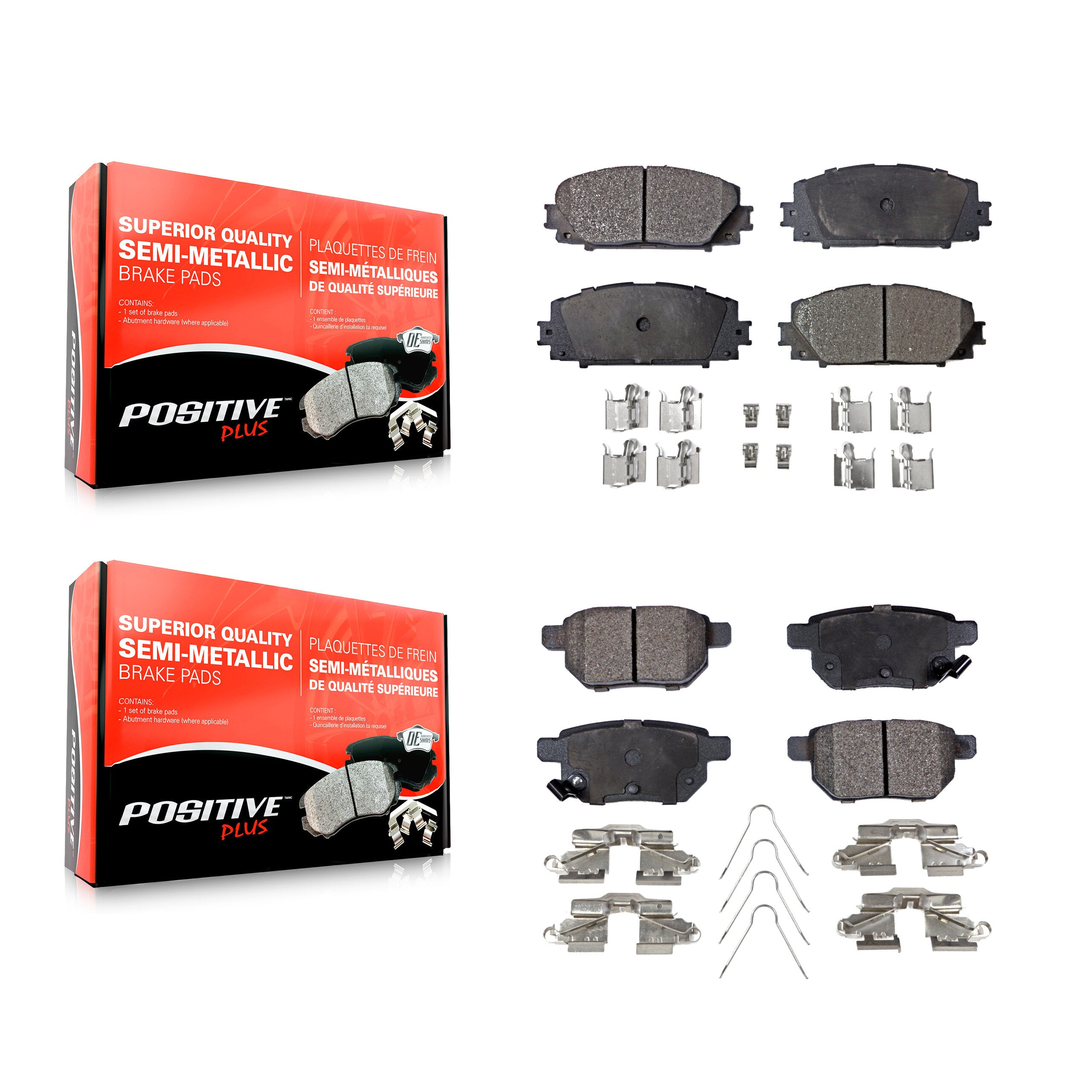Positive Plus KPF-100075 Disc Brake Pad for 2012-2018 Toyota Yaris - Front and Rear