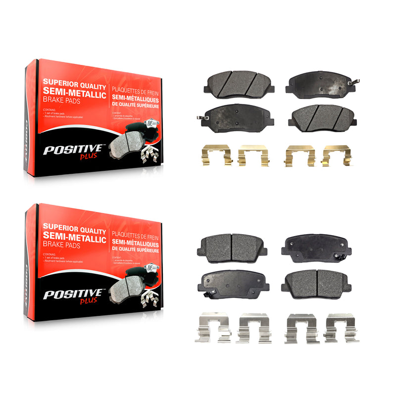 Positive Plus KPF-100078 Disc Brake Pad for 2006-2014 Kia Sedona, Hyundai Genesis and More - Front and Rear