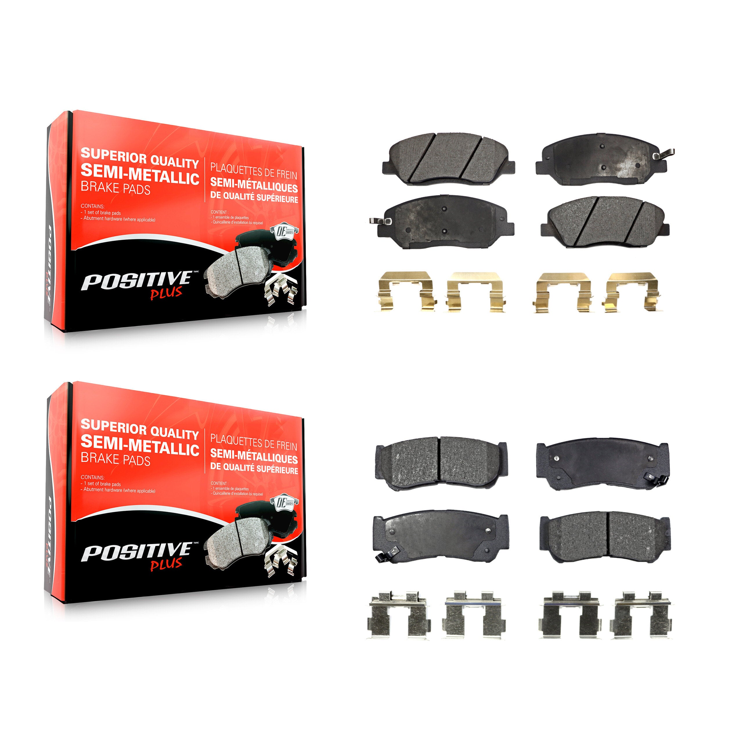 Positive Plus KPF-100079 Disc Brake Pad for 2007-2009 Hyundai Santa Fe - Front and Rear