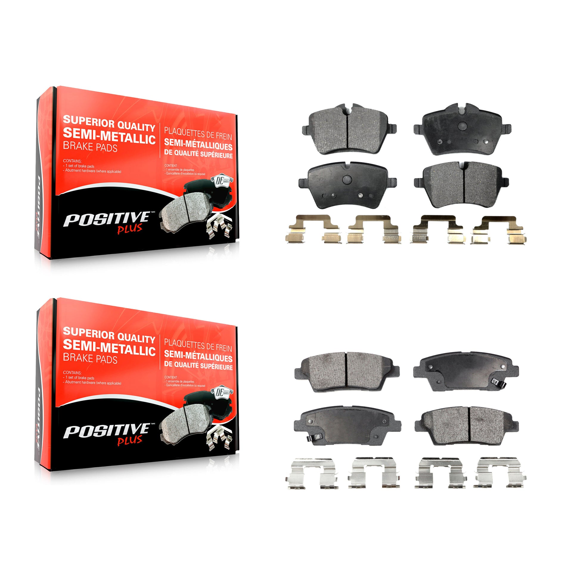 Positive Plus KPF-100084 Disc Brake Pad for 2012-2016 Mini Cooper Paceman, Mini Cooper Countryman - Front and Rear