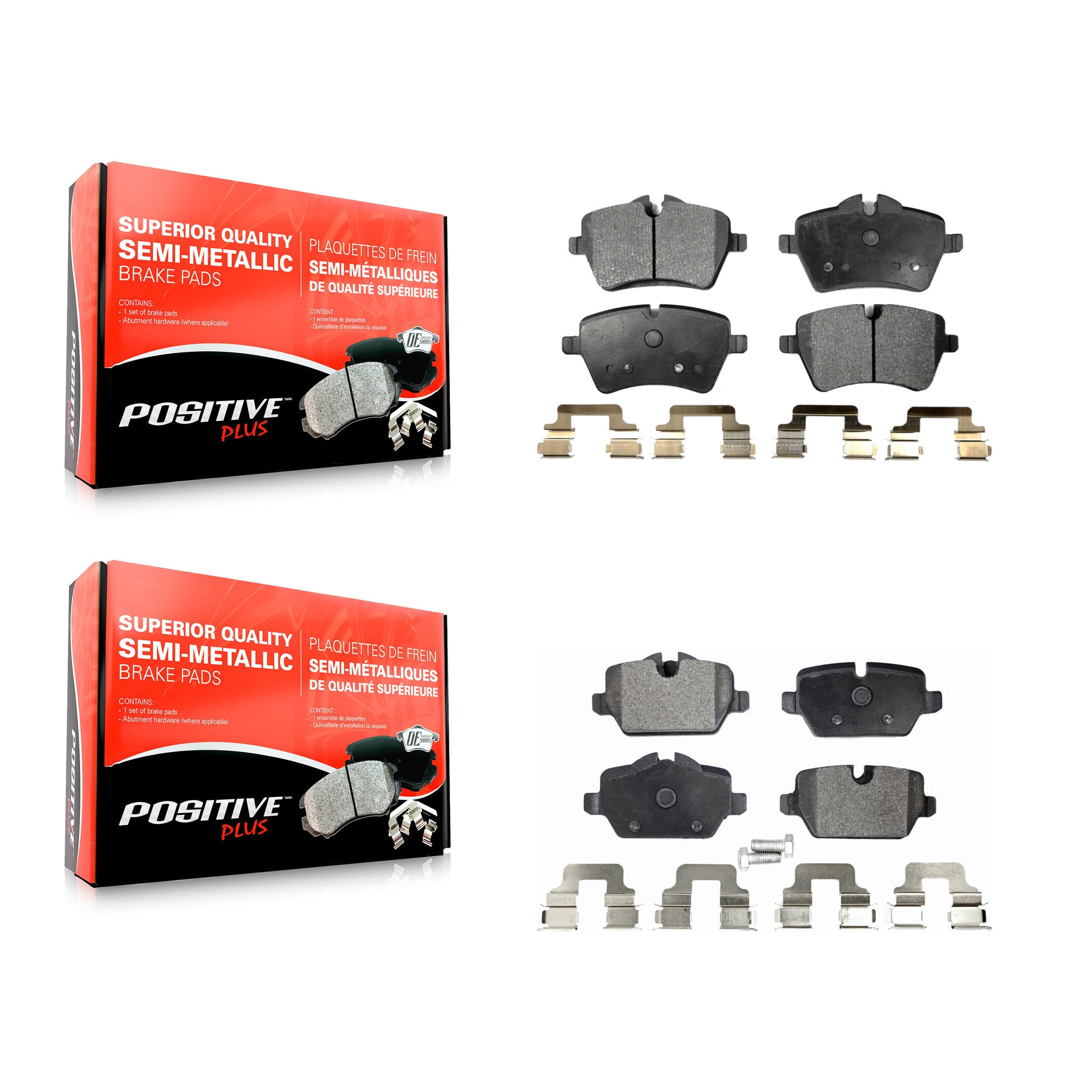 Positive Plus KPF-100085 Disc Brake Pad for 2011-2016 Mini Cooper Paceman, Mini Cooper Countryman - Front and Rear