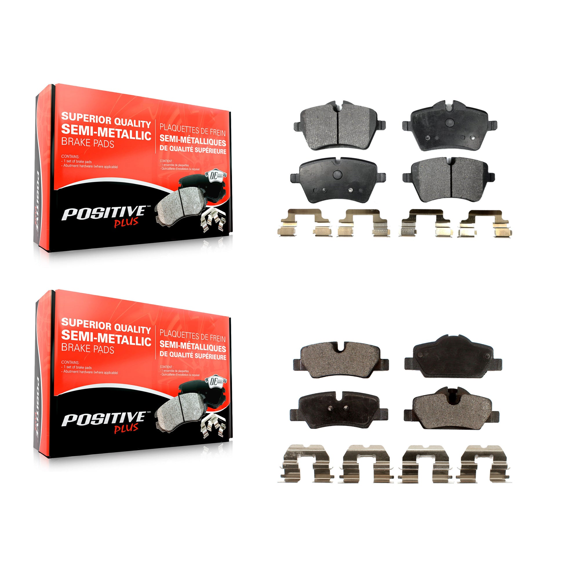Positive Plus KPF-100086 Disc Brake Pad for 2015-2016 Mini Cooper - Front and Rear