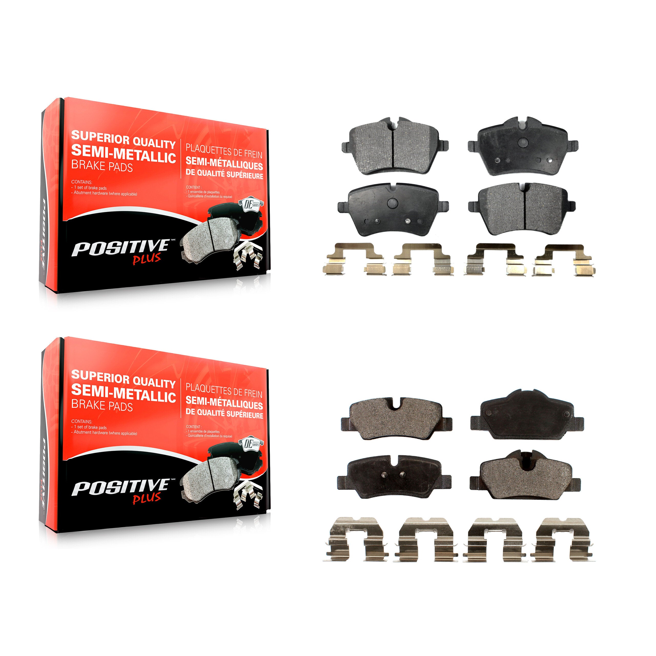 Positive Plus KPF-100086 Disc Brake Pad for 2015-2016 Mini Cooper - Front and Rear