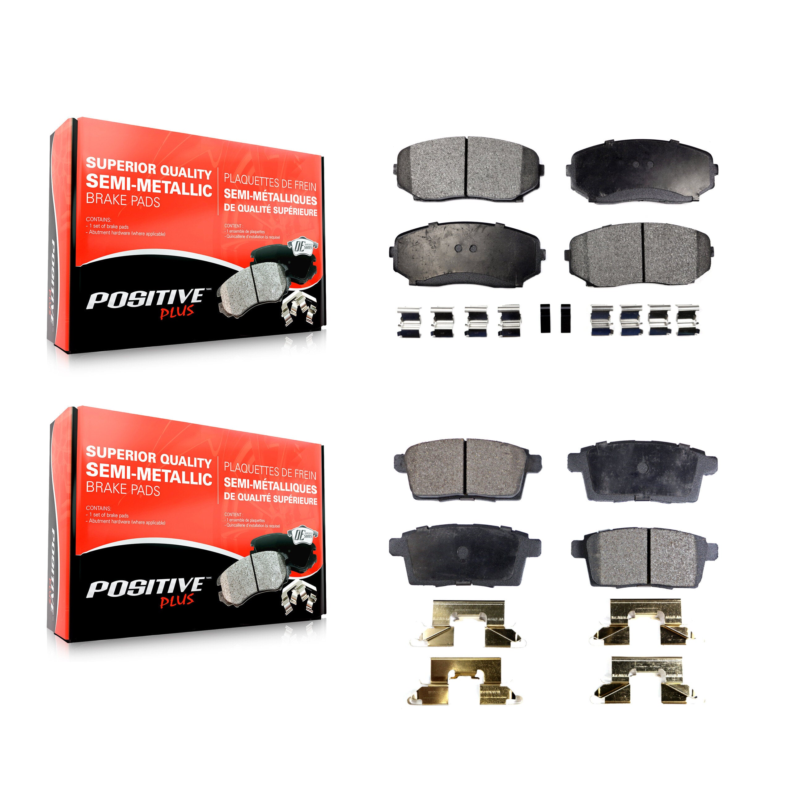 Positive Plus KPF-100094 Disc Brake Pad for 2007-2015 Ford Edge, Lincoln MKX and More - Front and Rear