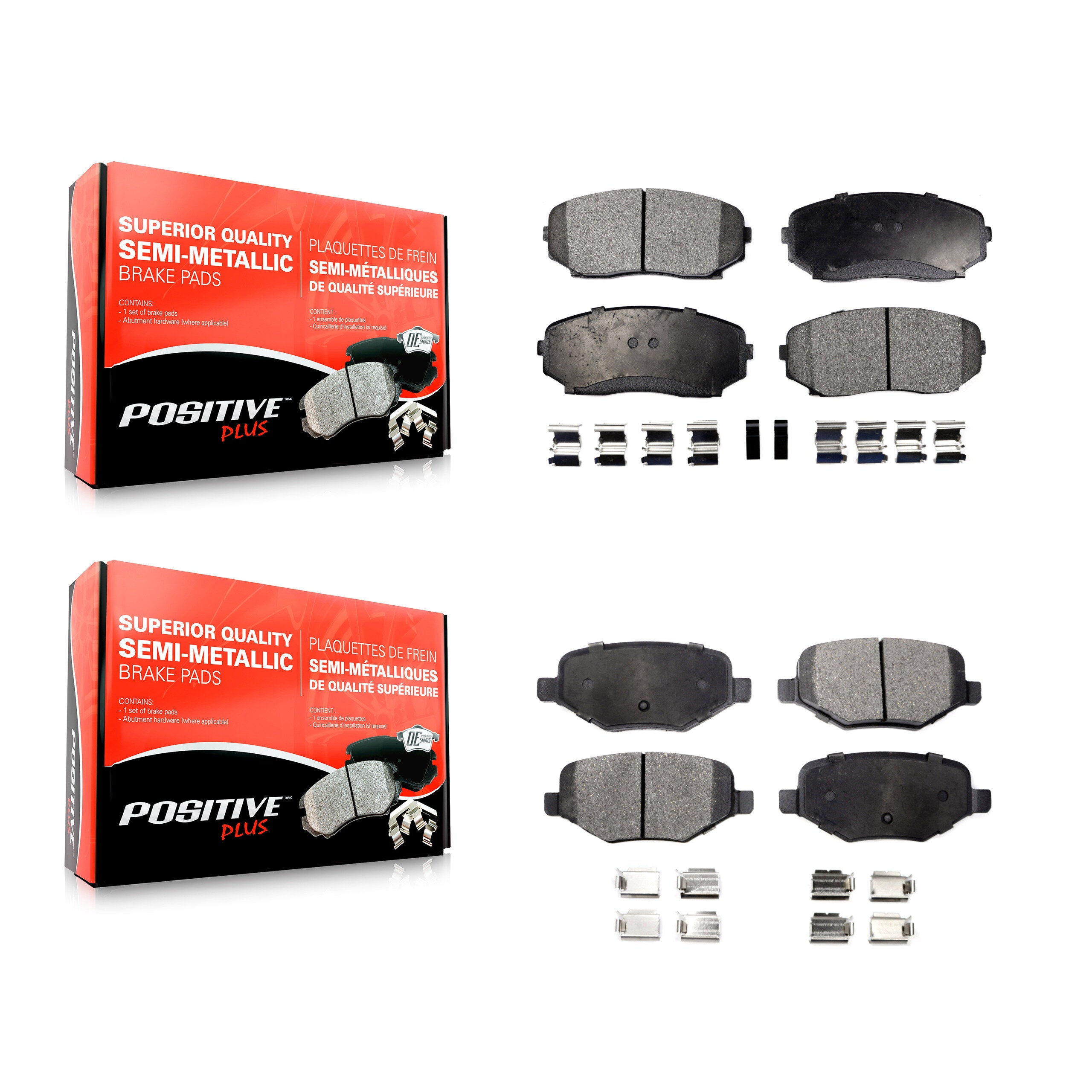 Positive Plus KPF-100095 Disc Brake Pad for 2011-2015 Ford Edge, Lincoln MKX - Front and Rear