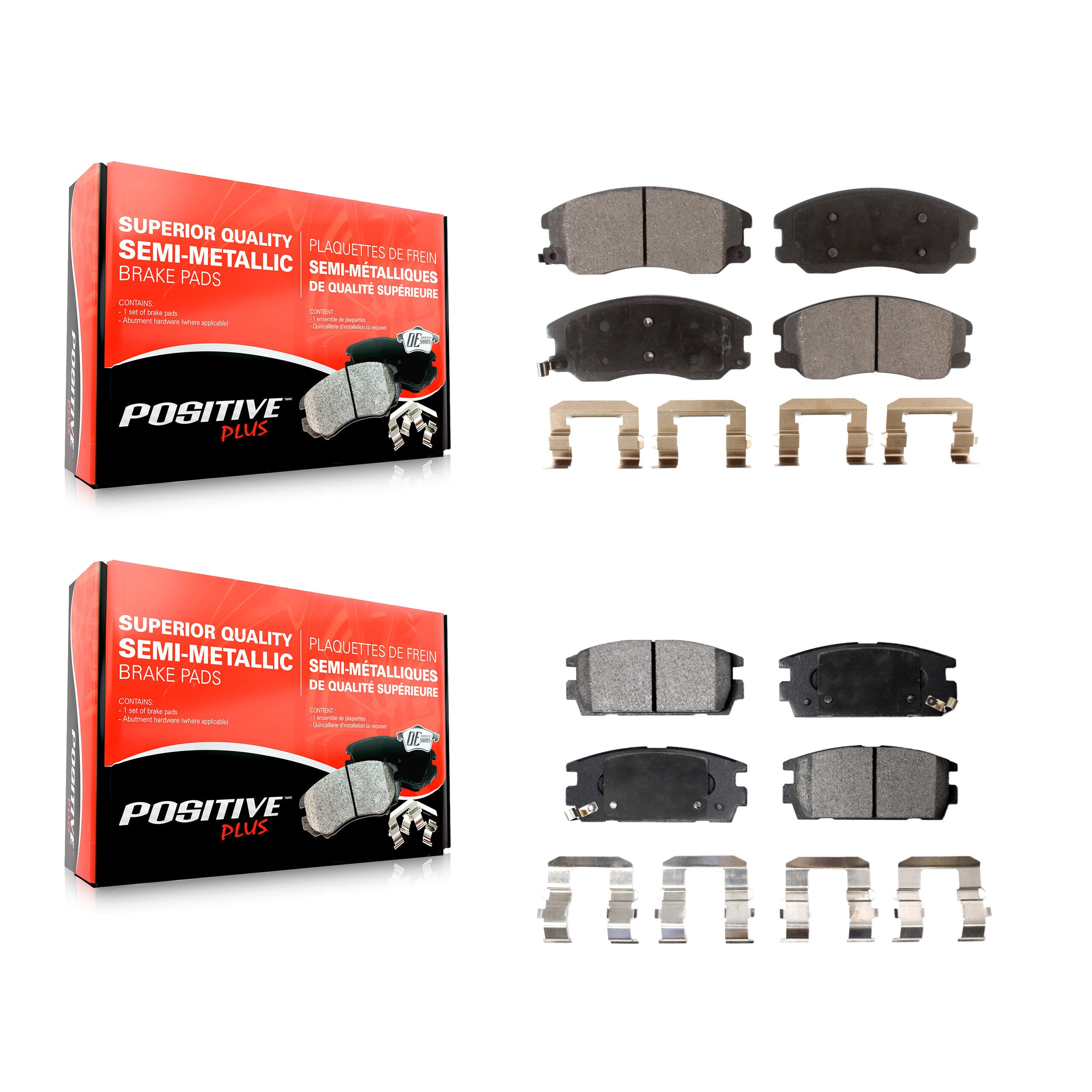 Positive Plus KPF-100096 Disc Brake Pad for 2007-2015 Chevrolet Captiva Sport, Saturn Vue and More - Front and Rear
