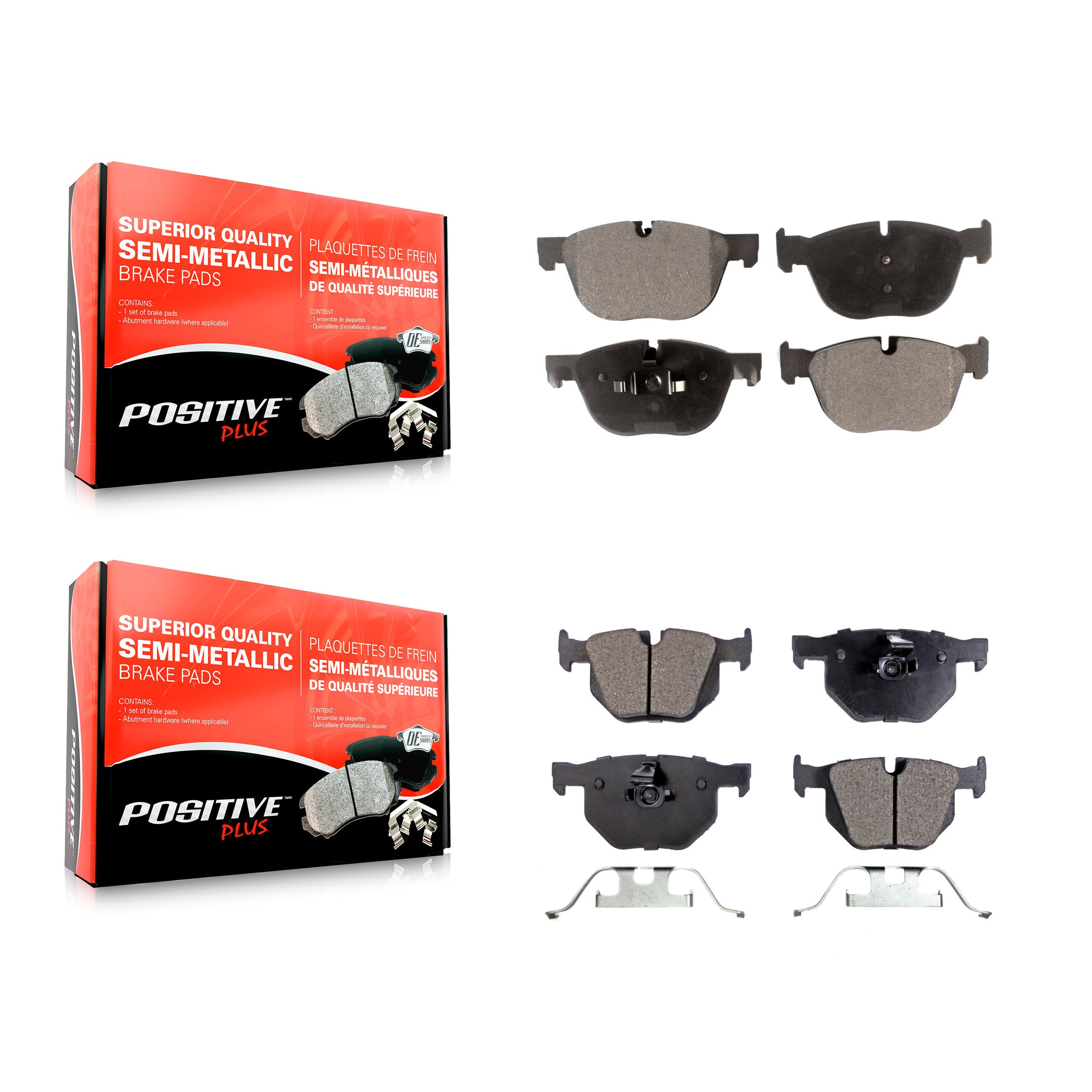 Positive Plus KPF-100101 Disc Brake Pad for 2007-2019 BMW X5, BMW X6 - Front and Rear