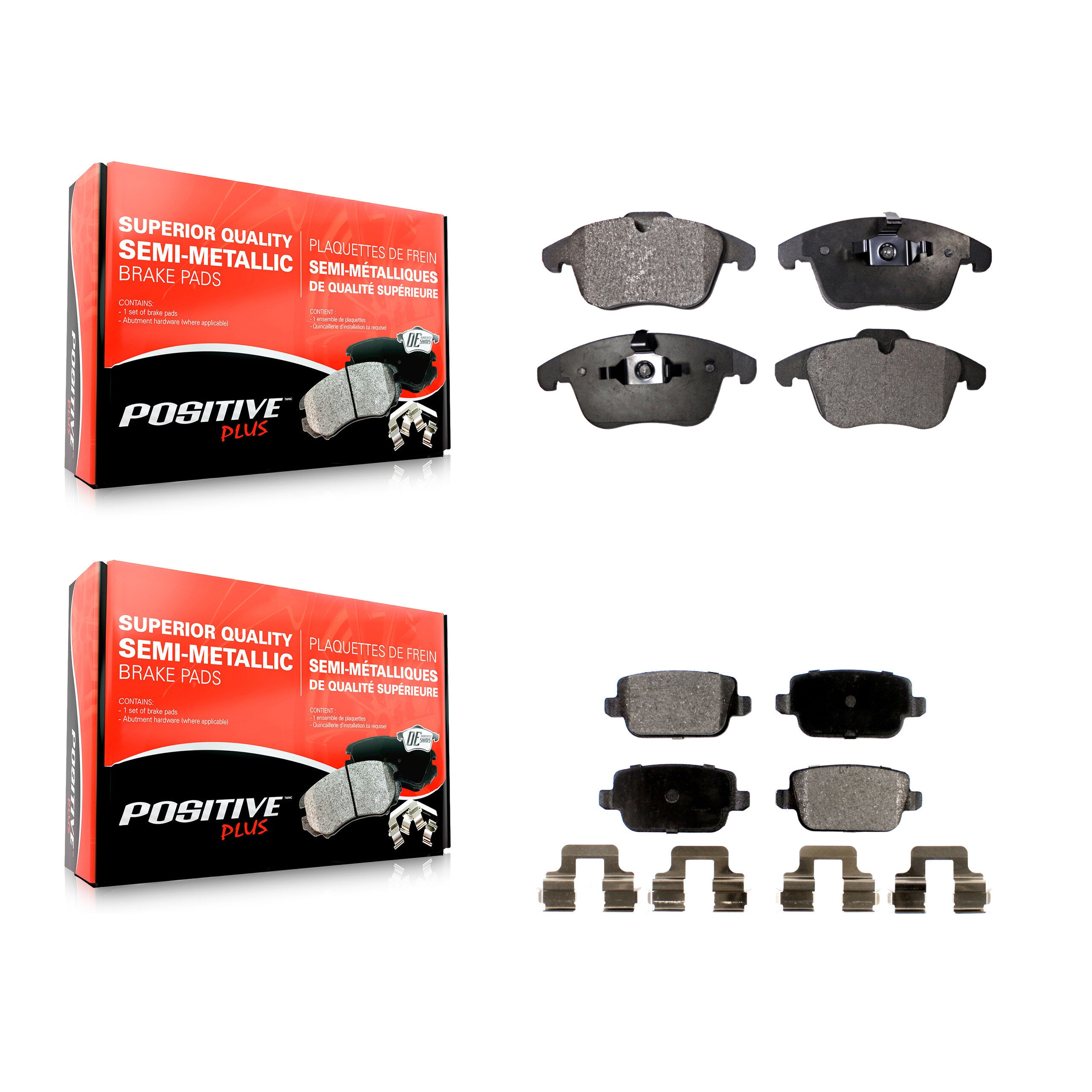 Positive Plus KPF-100112 Disc Brake Pad for 2007-2011 Land Rover LR2, Volvo S80 - Front and Rear