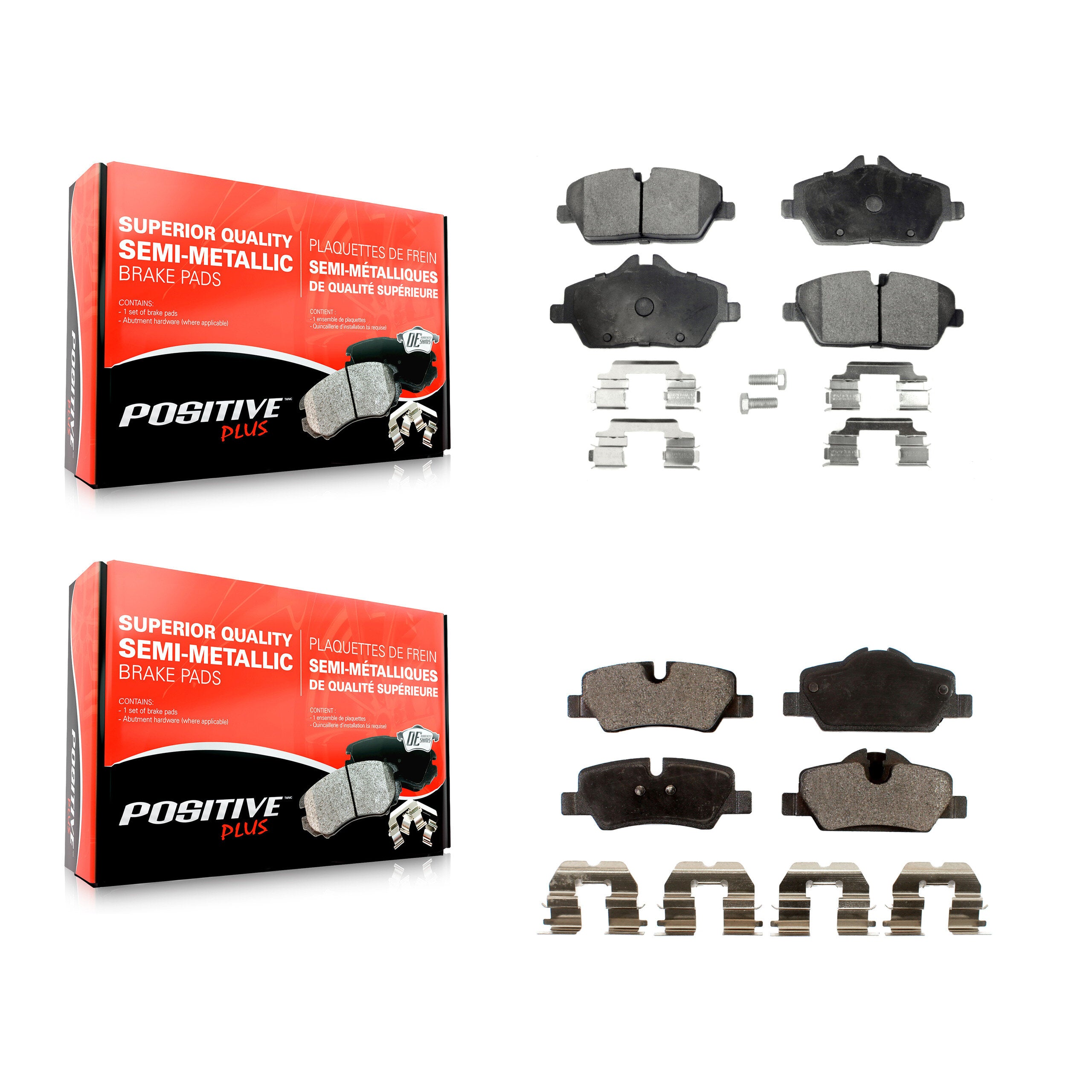 Positive Plus KPF-100115 Disc Brake Pad for 2015-2022 Mini Cooper - Front and Rear