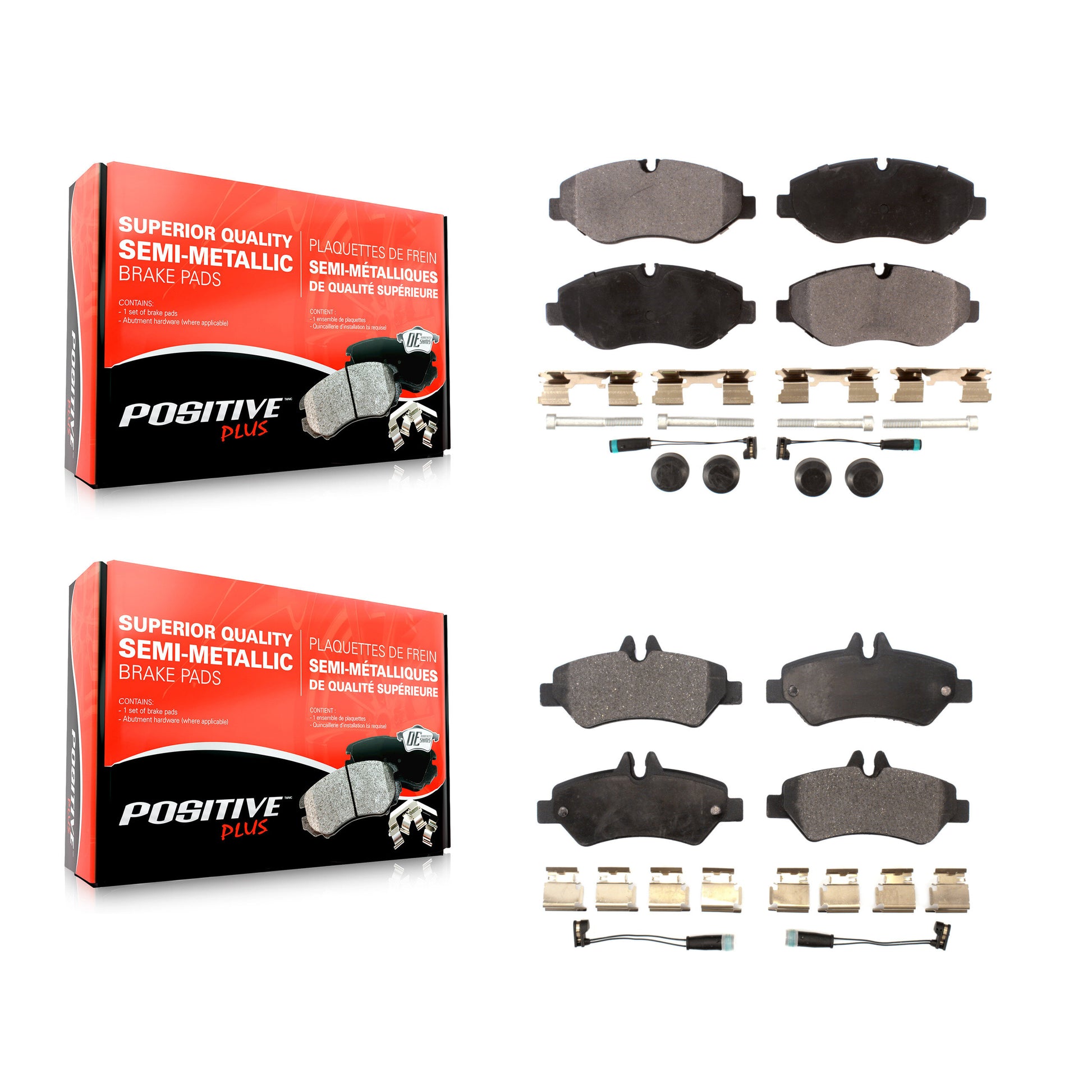 Positive Plus KPF-100116 Disc Brake Pad for 2007-2018 Mercedes-Benz Sprinter 2500, Dodge Sprinter 2500, Freightliner Sprinter 2500 - Front and Rear
