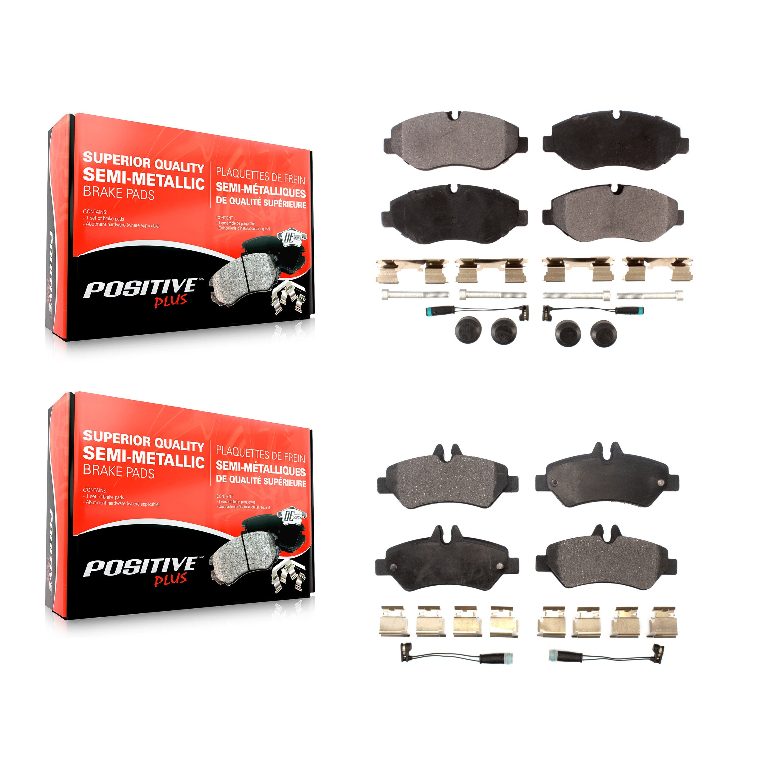 Positive Plus KPF-100116 Disc Brake Pad for 2007-2018 Mercedes-Benz Sprinter 2500, Dodge Sprinter 2500, Freightliner Sprinter 2500 - Front and Rear
