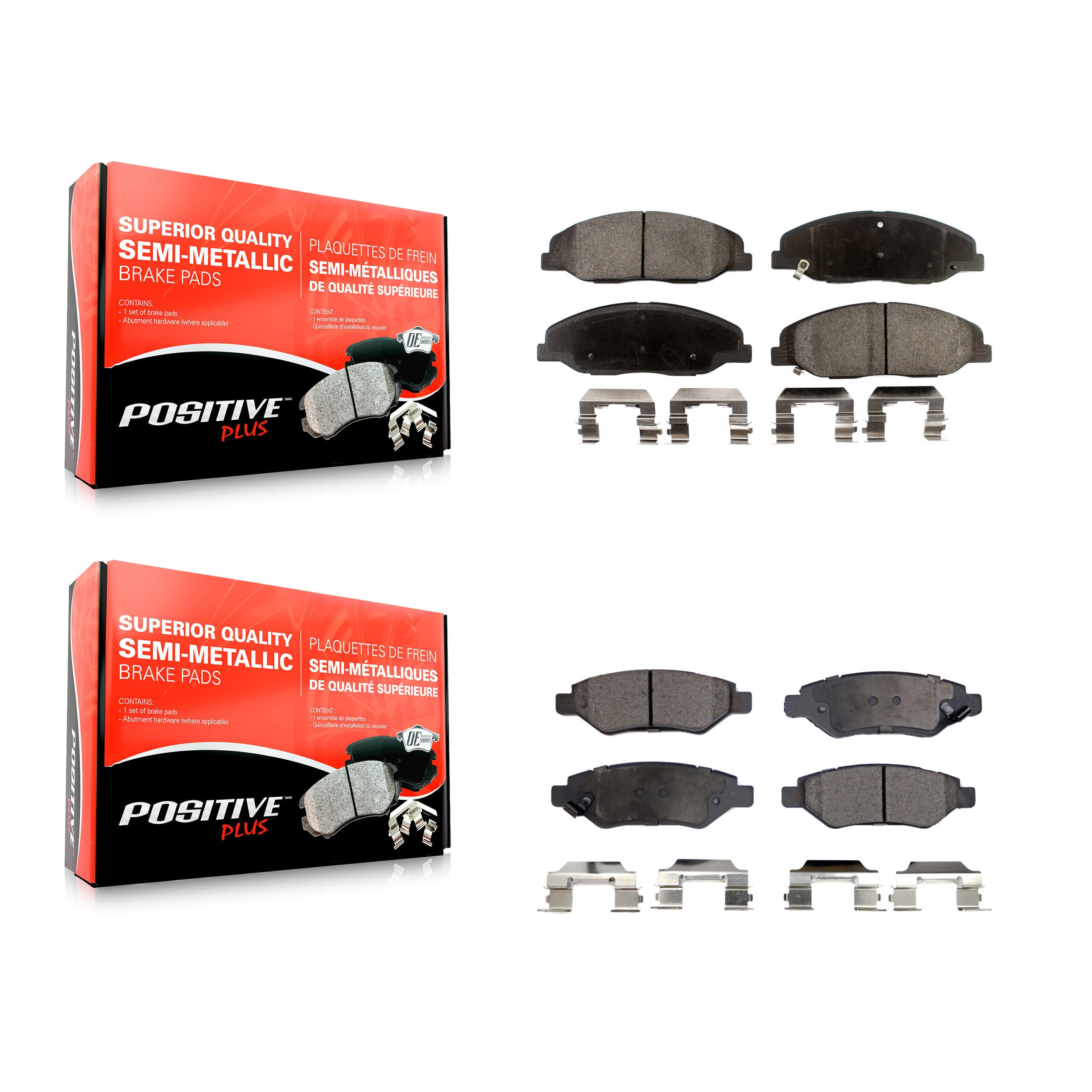 Positive Plus KPF-100128 Disc Brake Pad for 2008-2014 Cadillac CTS - Front and Rear