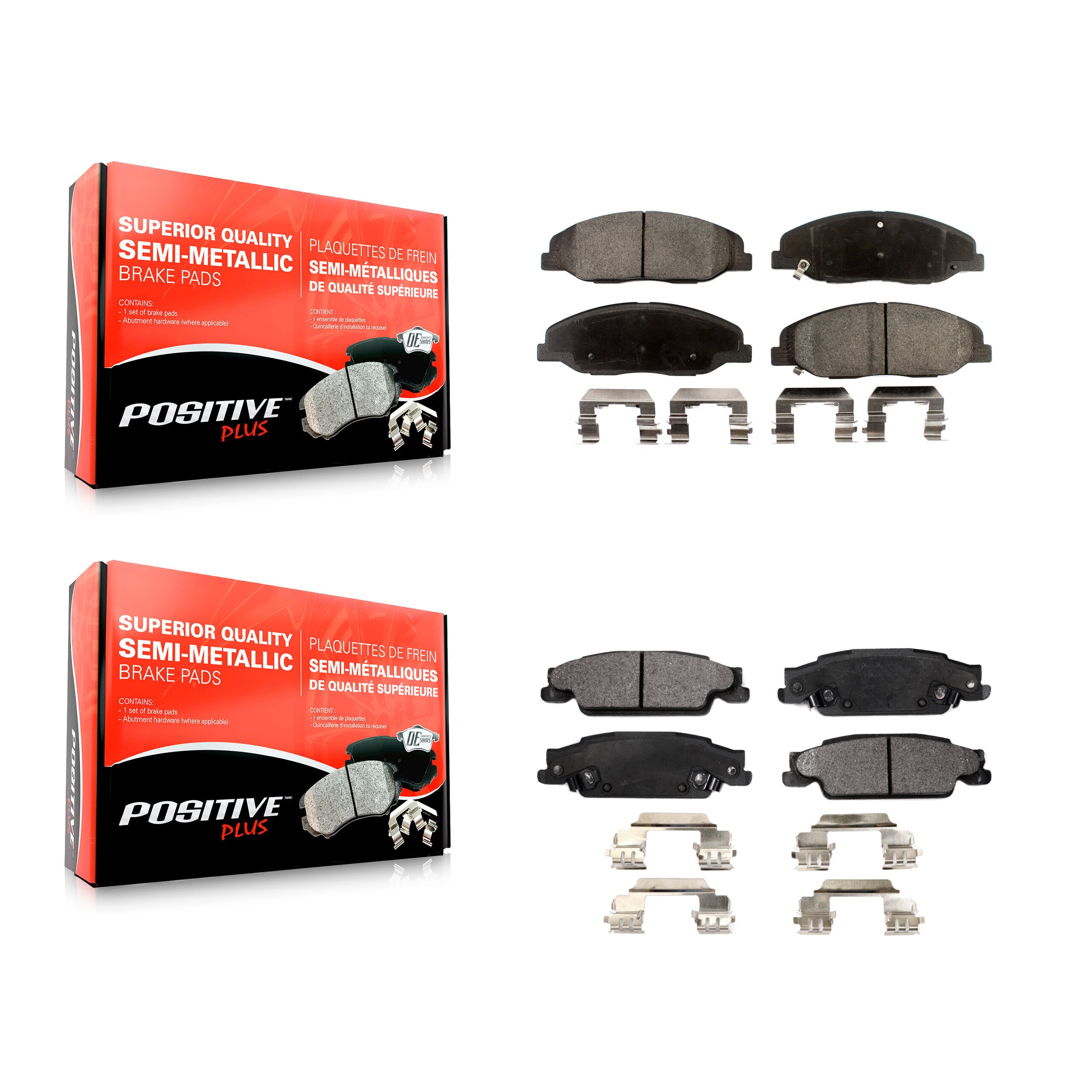 Positive Plus KPF-100129 Disc Brake Pad for 2009-2011 Cadillac STS - Front and Rear