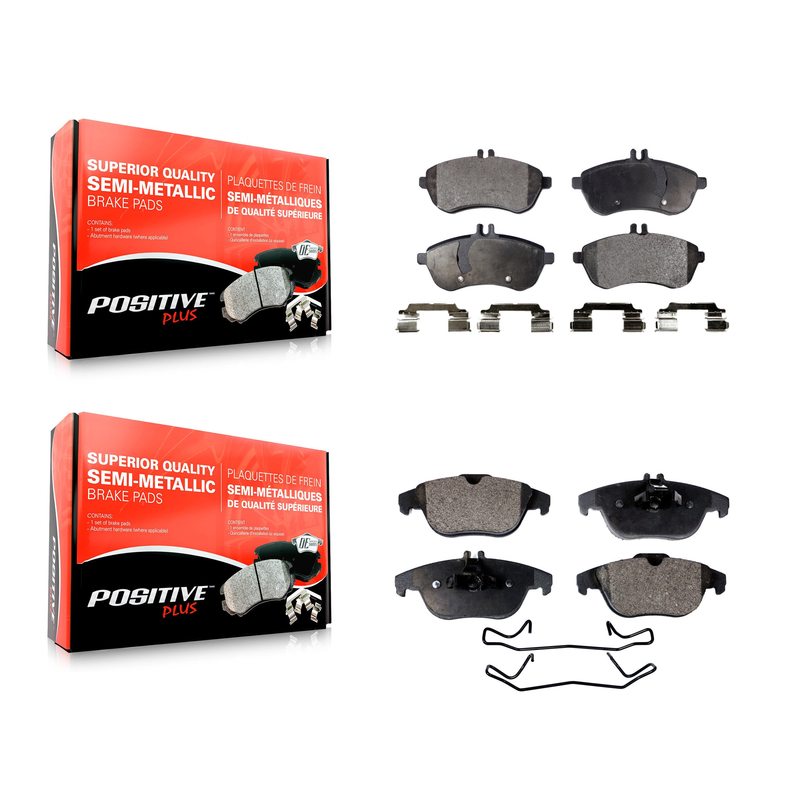 Positive Plus KPF-100130 Disc Brake Pad for 2008-2015 Mercedes-Benz C250, Mercedes-Benz C230, Mercedes-Benz C300 - Front and Rear