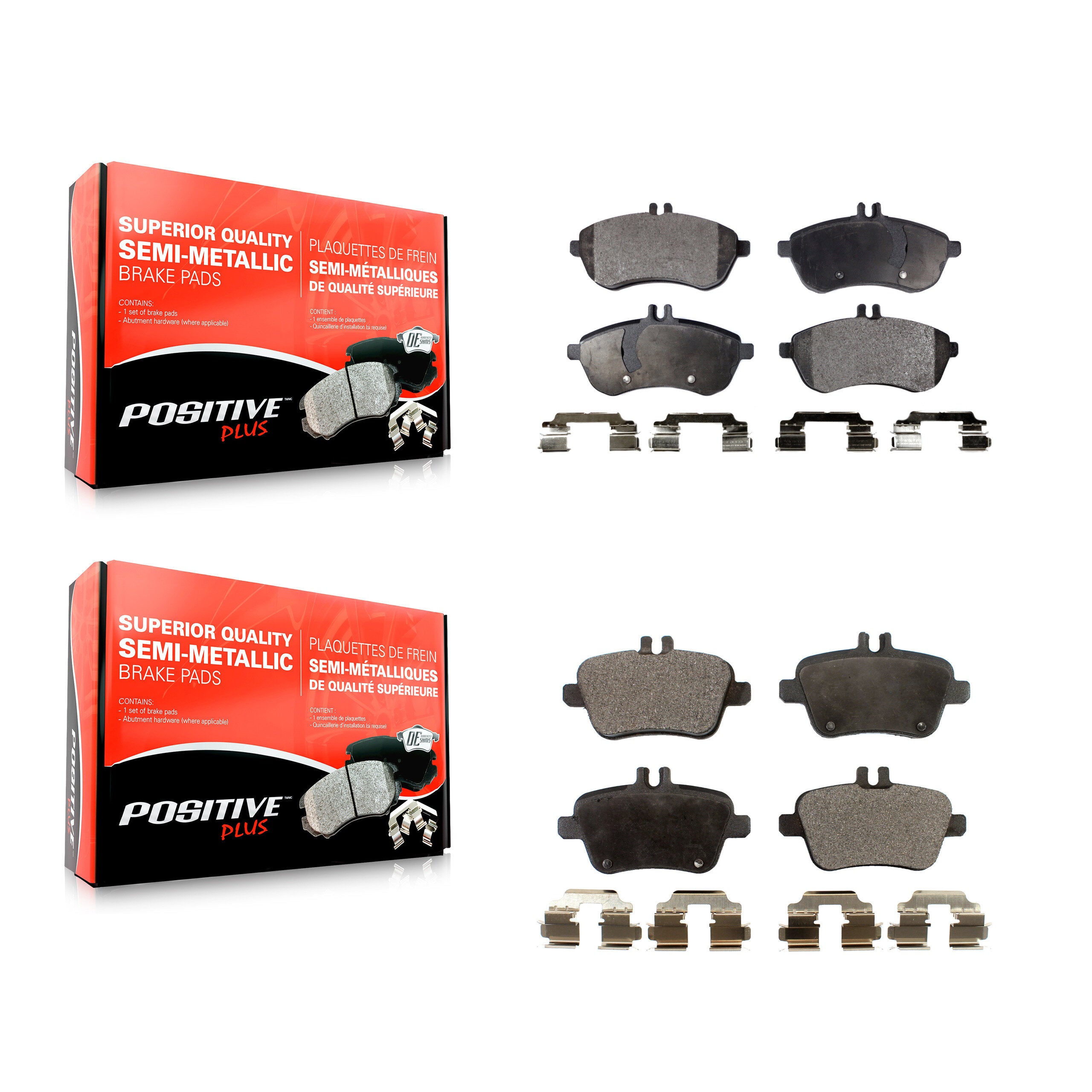 Positive Plus KPF-100131 Disc Brake Pad for 2012-2015 Mercedes-Benz SLK250 - Front and Rear