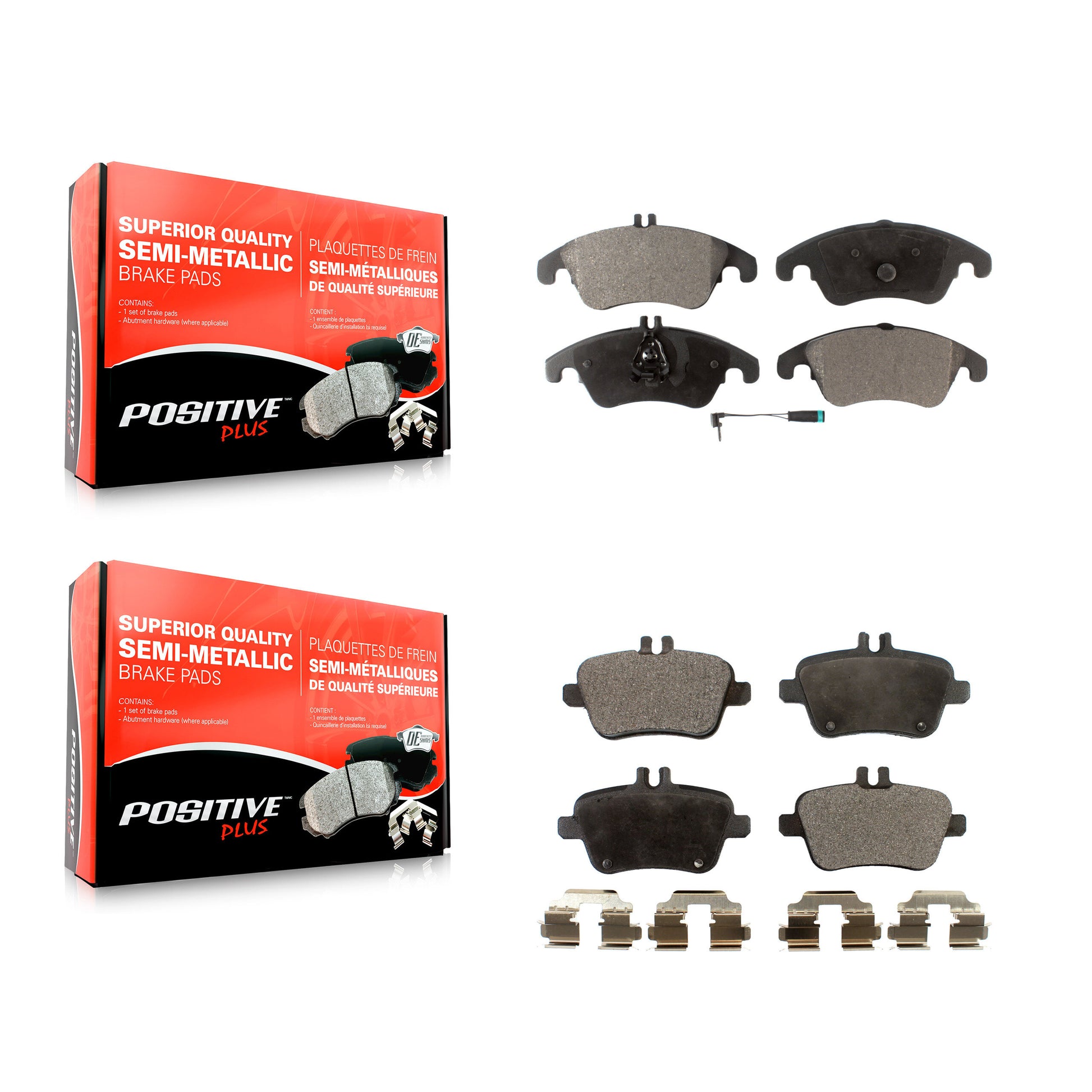 Positive Plus KPF-100133 Disc Brake Pad for 2012-2020 Mercedes-Benz SLC300, Mercedes-Benz SLK300 and More - Front and Rear