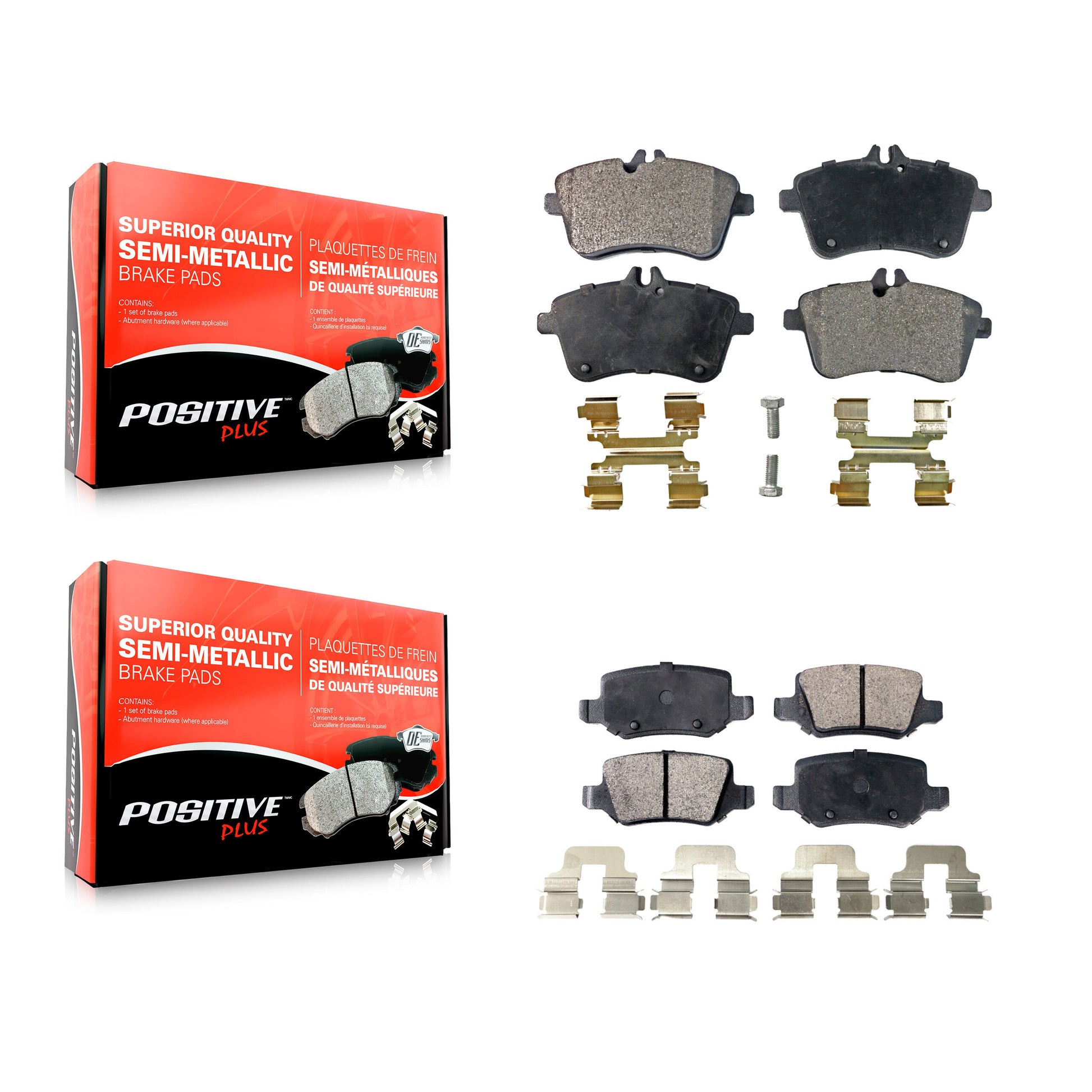 Positive Plus KPF-100135 Disc Brake Pad for 2006-2011 Mercedes-Benz B200 - Front and Rear