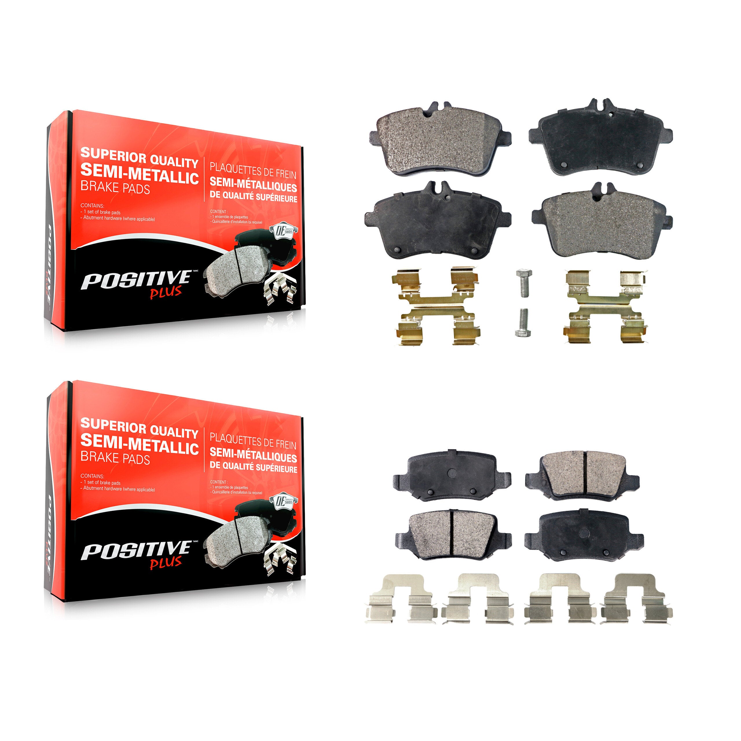 Positive Plus KPF-100135 Disc Brake Pad for 2006-2011 Mercedes-Benz B200 - Front and Rear