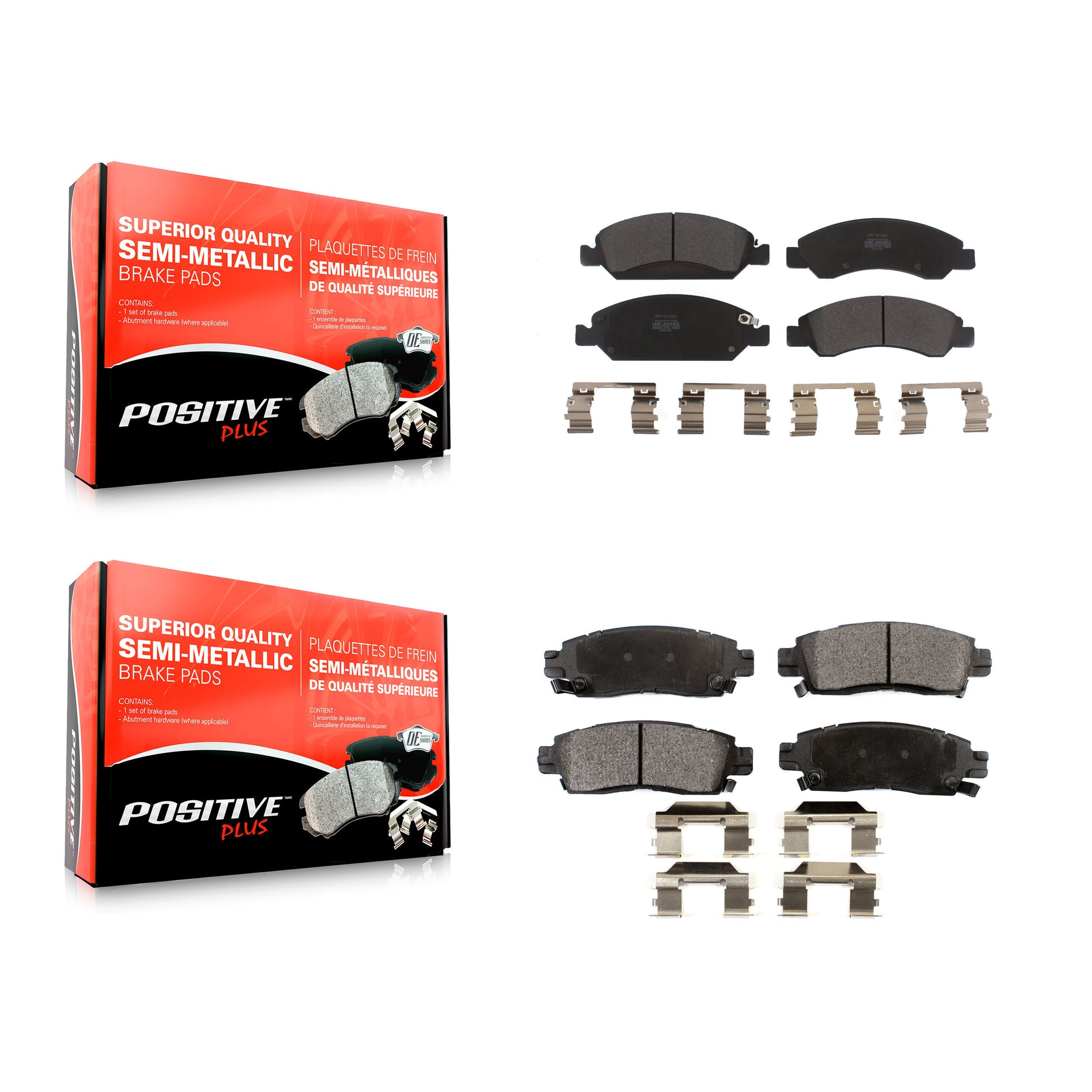 Positive Plus KPF-100141 Disc Brake Pad for 2013-2016 Cadillac XTS - Front and Rear