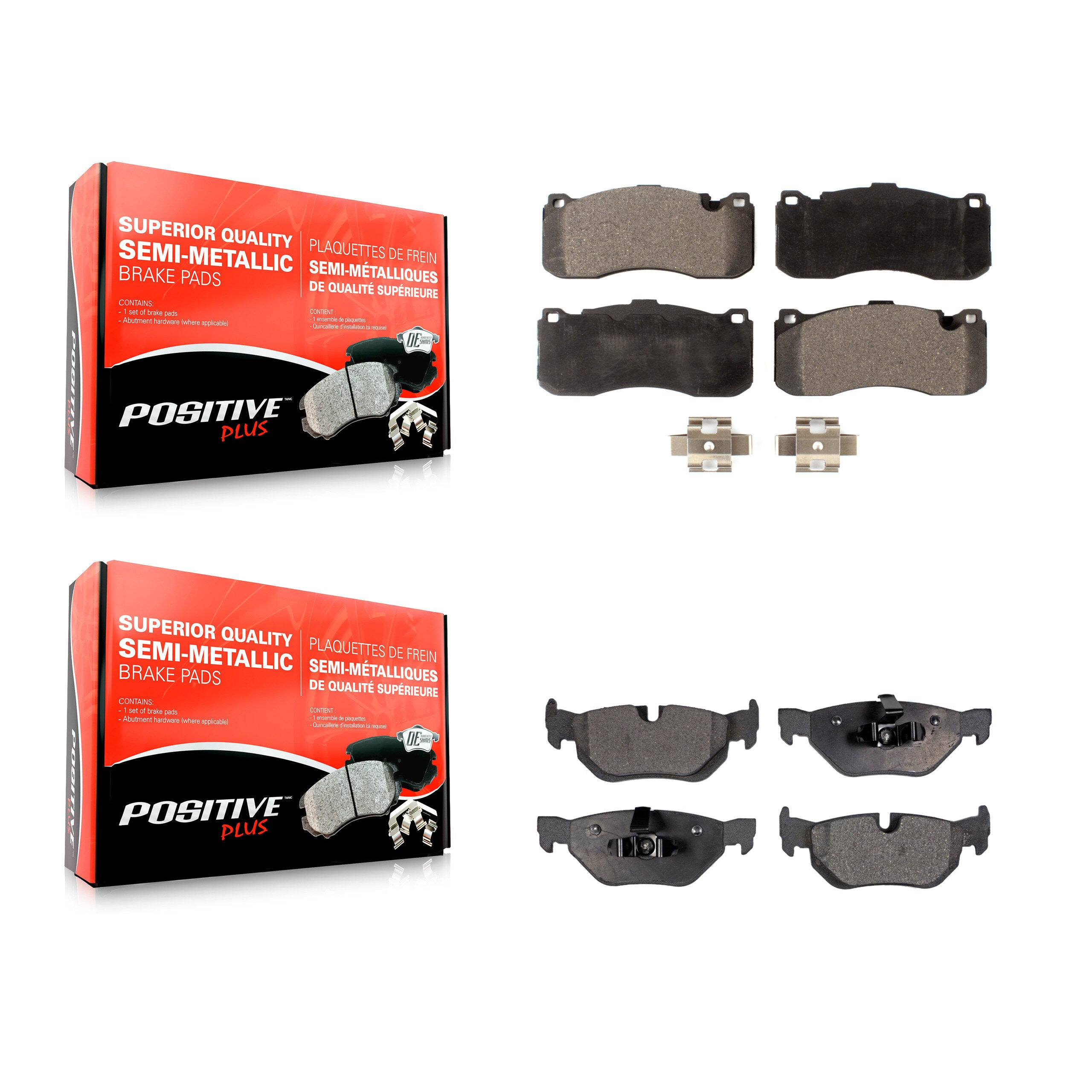 Positive Plus KPF-100143 Disc Brake Pad for 2013 BMW 328i - Front and Rear