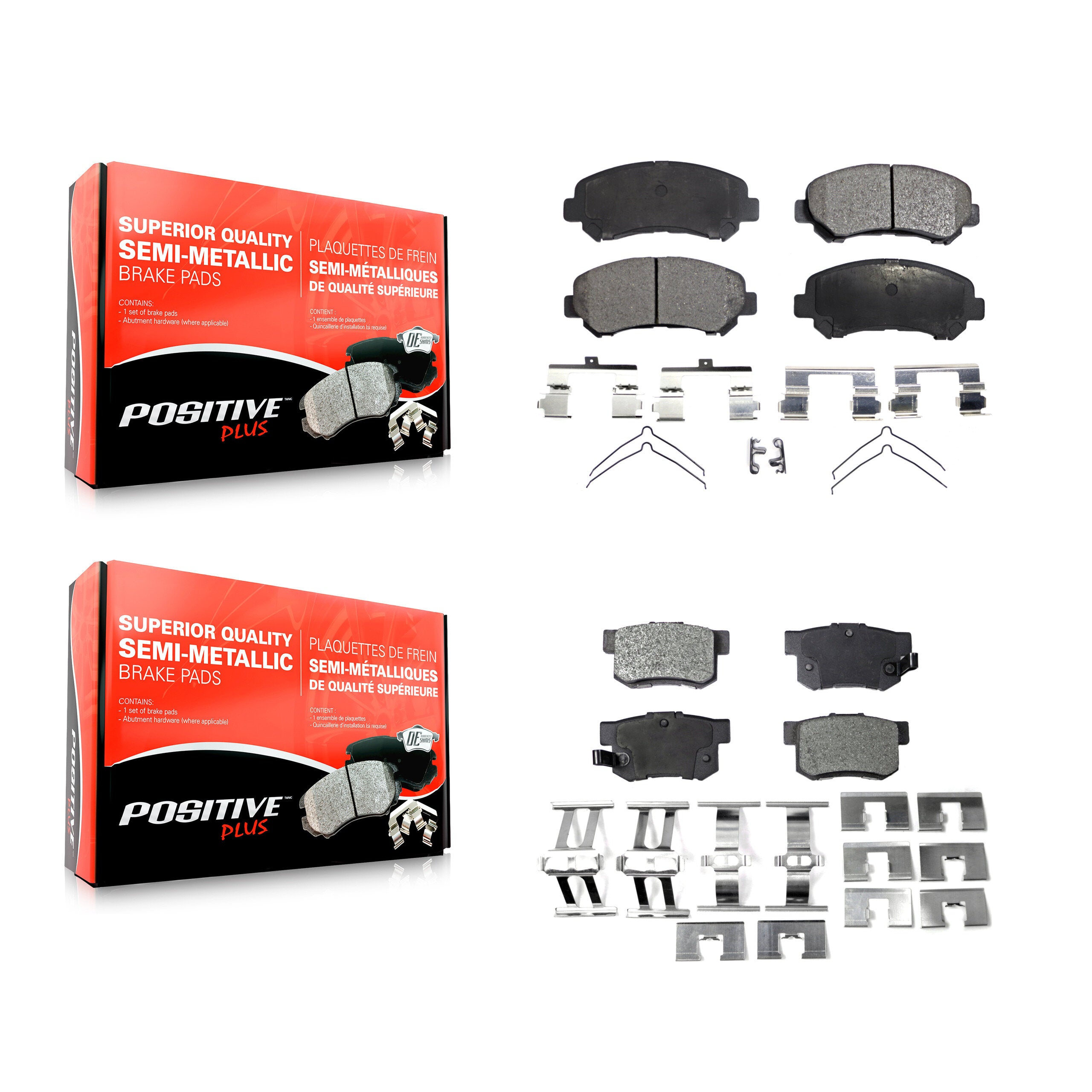 Positive Plus KPF-100145 Disc Brake Pad for 2010-2013 Suzuki Kizashi - Front and Rear