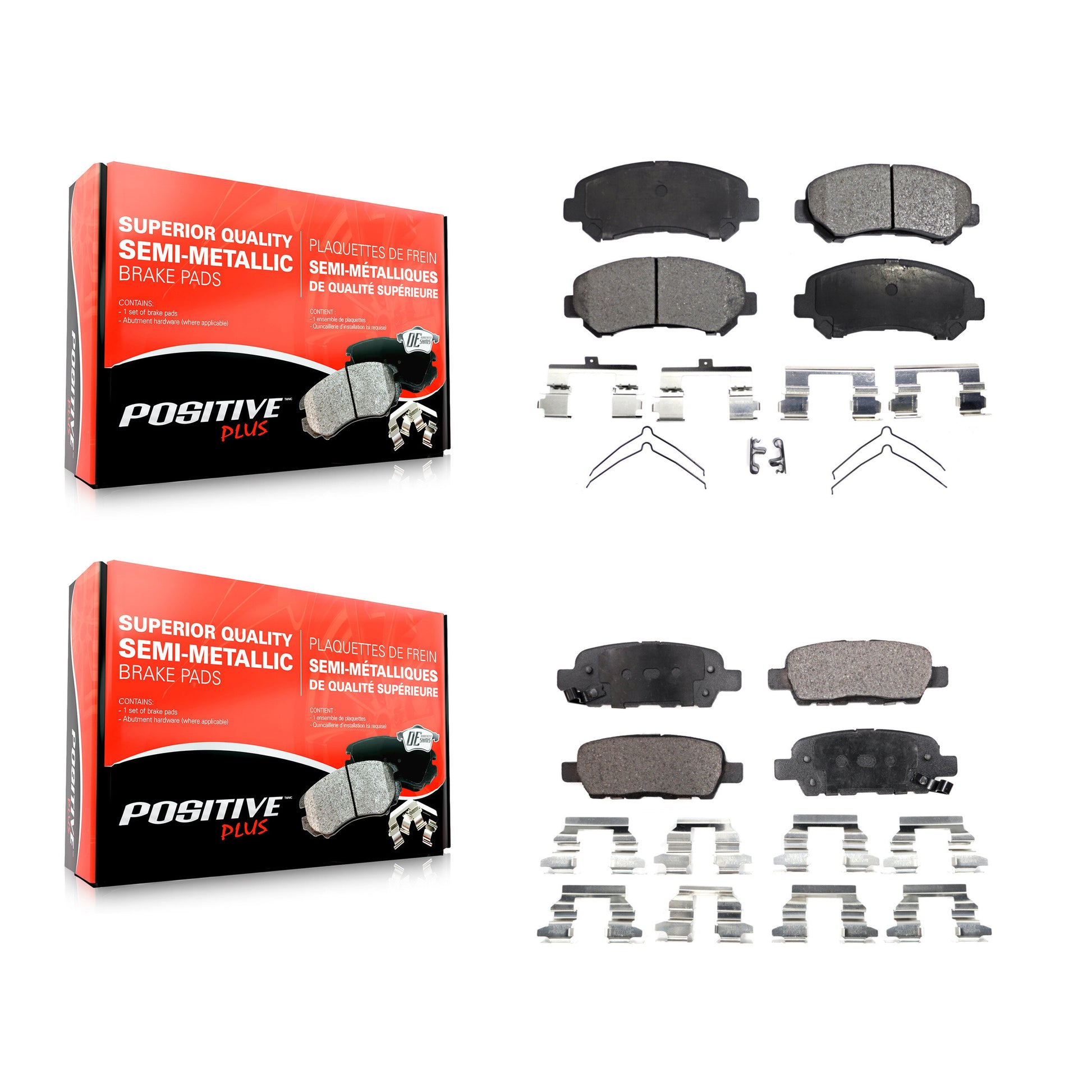 Positive Plus KPF-100146 Disc Brake Pad for 2007-2022 Nissan Maxima, Nissan Juke and More - Front and Rear