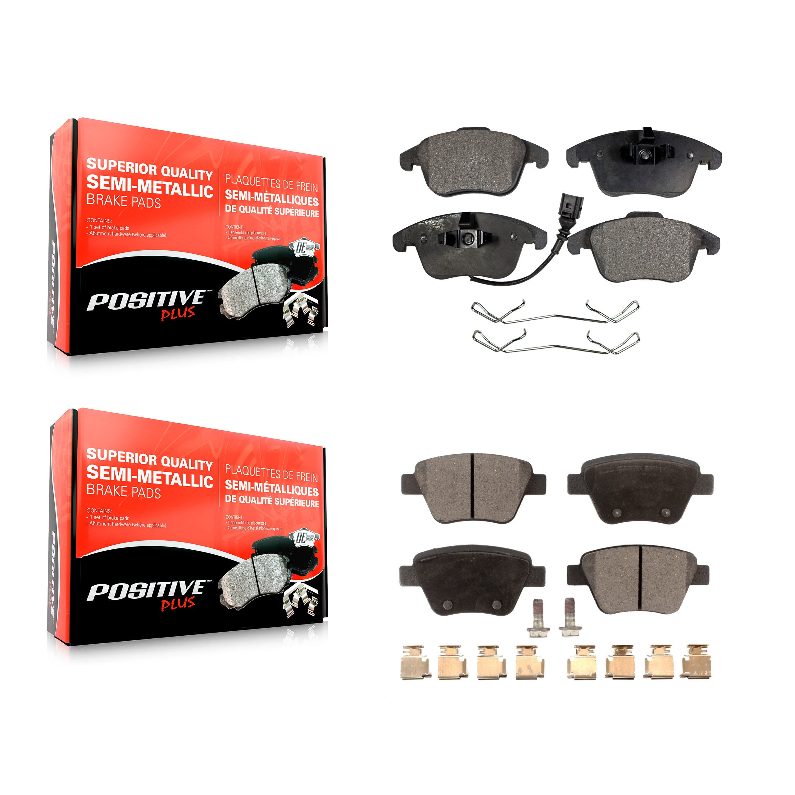 Positive Plus KPF-100148 Disc Brake Pad for 2012-2014 Volkswagen Passat - Front and Rear