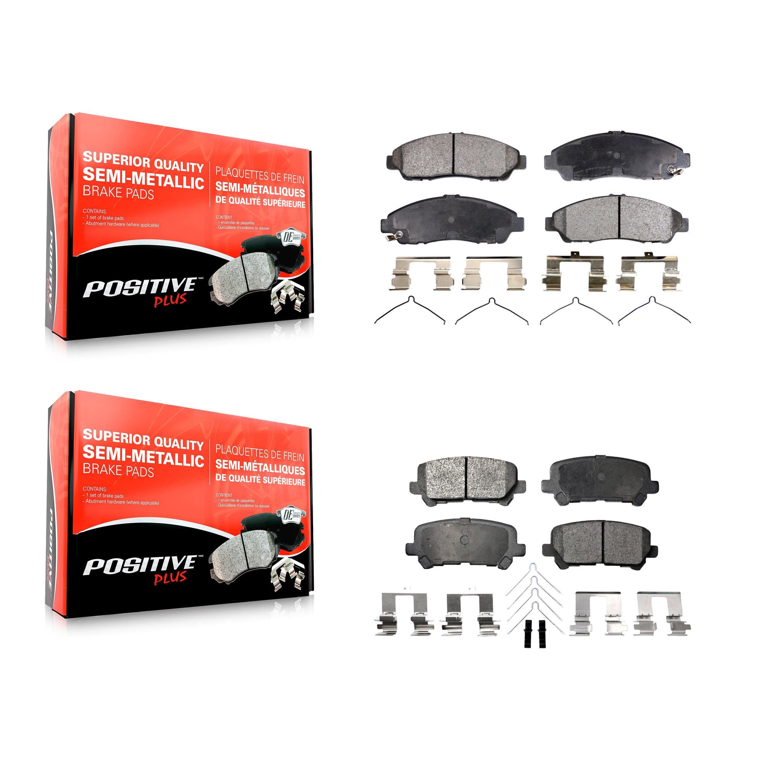 Positive Plus KPF-100150 Disc Brake Pad for 2007-2015 Acura ZDX, Honda Pilot, Acura MDX - Front and Rear