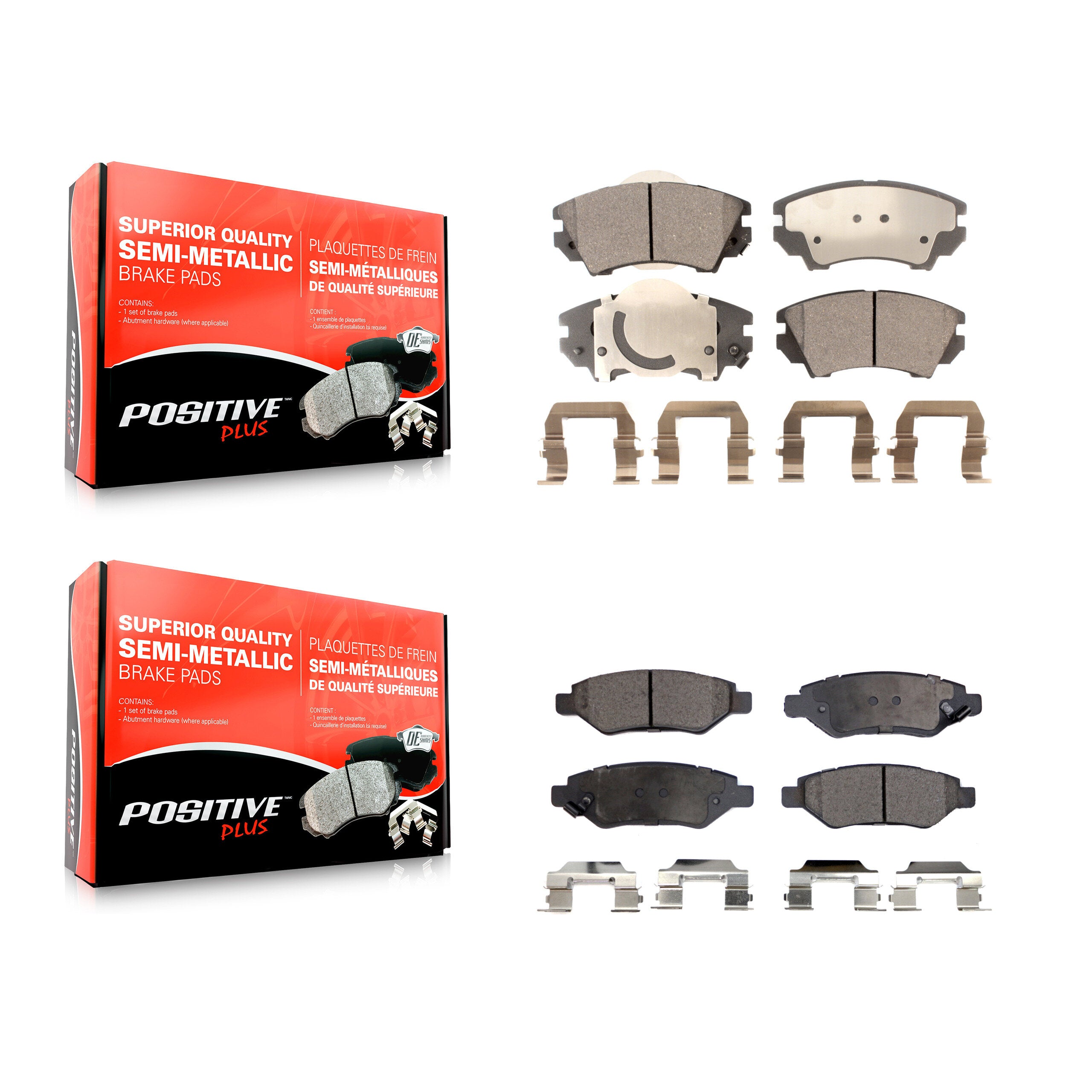 Positive Plus KPF-100159 Disc Brake Pad for 2010-2015 Chevrolet Camaro - Front and Rear