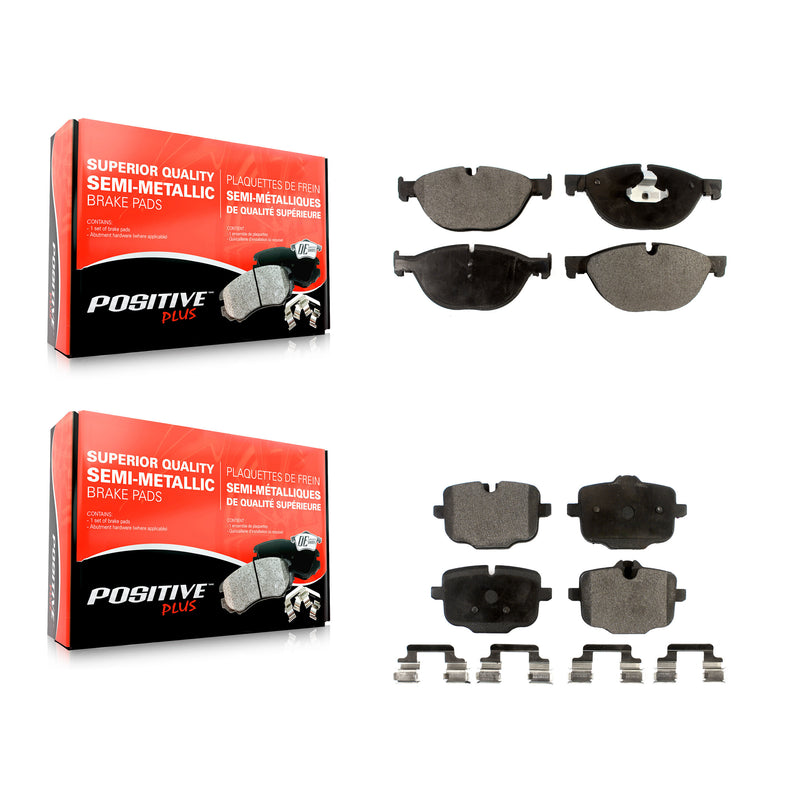 Positive Plus KPF-100166 Disc Brake Pad for 2011-2019 BMW 650i Gran Coupe, BMW 650i xDrive Gran Coupe and More - Front and Rear