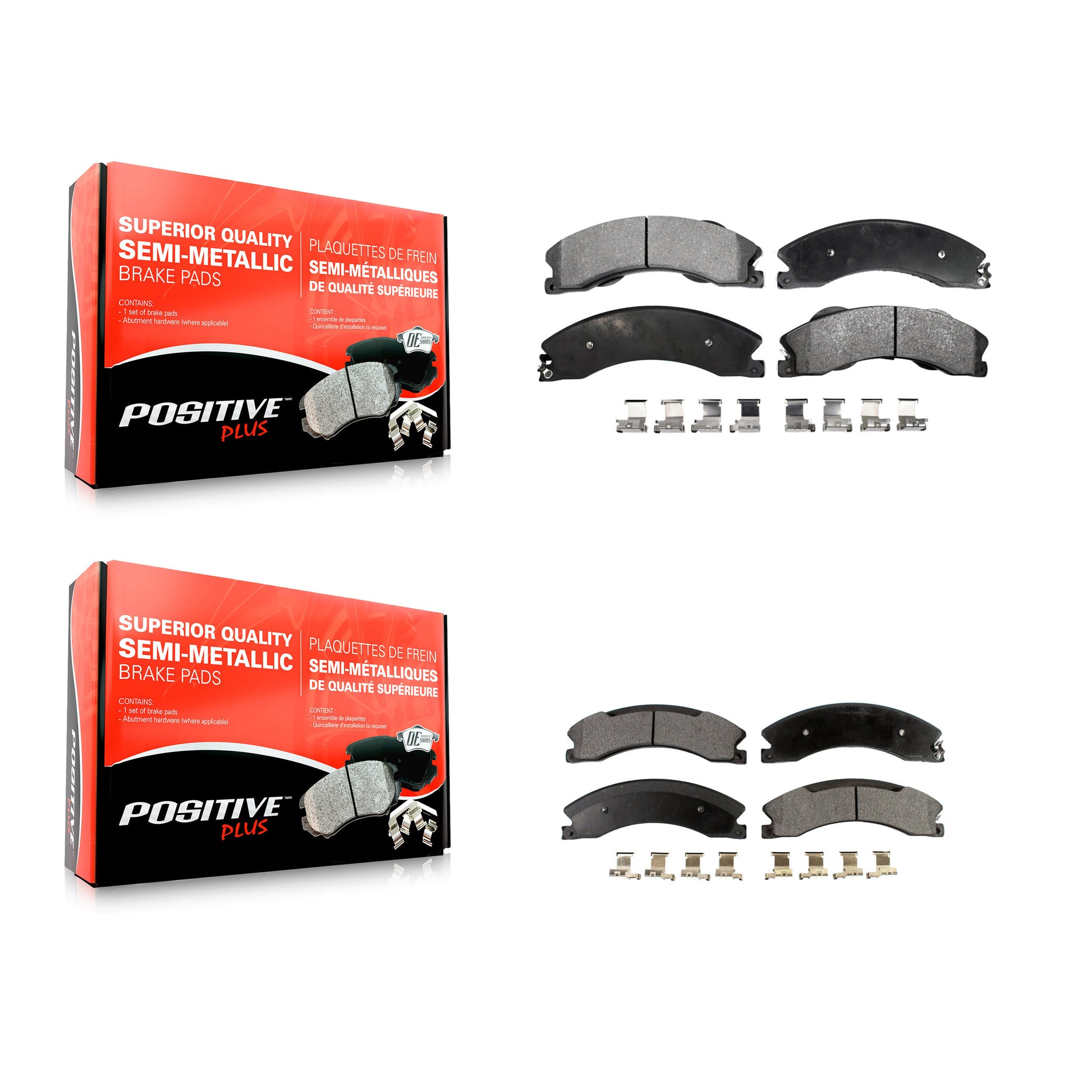 Positive Plus KPF-100169 Disc Brake Pad for 2012-2024 Nissan TITAN XD, Nissan NV1500 and More - Front and Rear