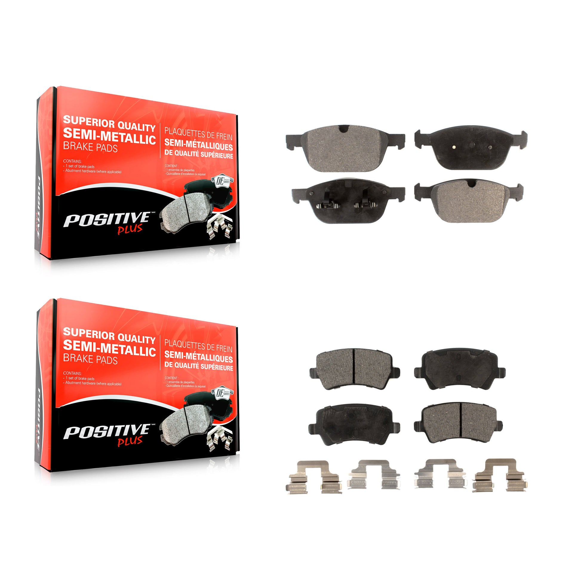 Positive Plus KPF-100170 Disc Brake Pad for 2010-2016 Volvo XC60 - Front and Rear