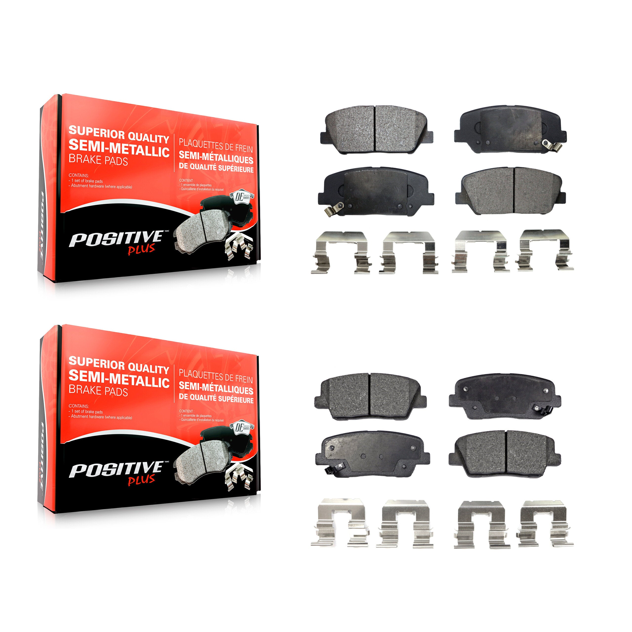 Positive Plus KPF-100172 Disc Brake Pad for 2010-2016 Hyundai Genesis Coupe - Front and Rear