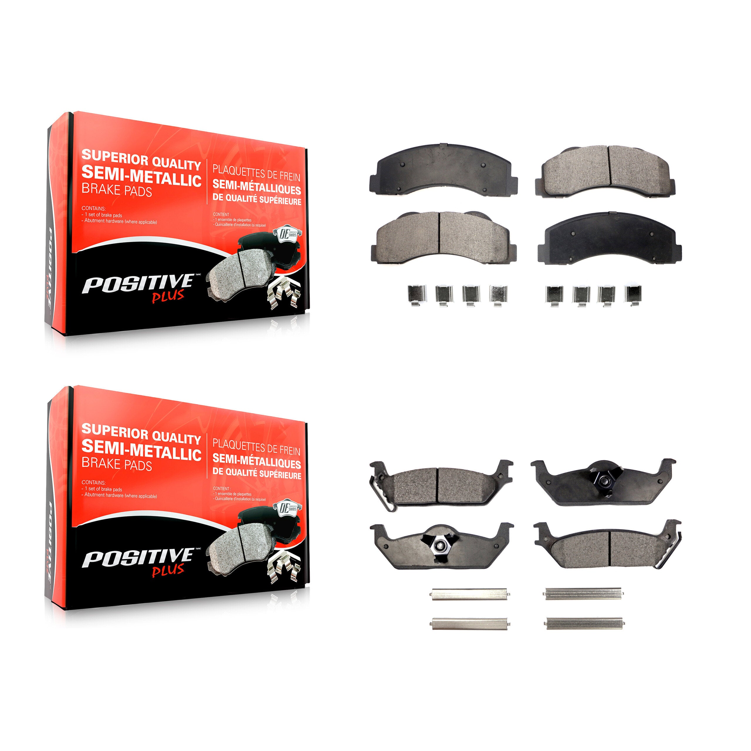 Positive Plus KPF-100175 Disc Brake Pad for 2010-2011 Ford F-150 - Front and Rear