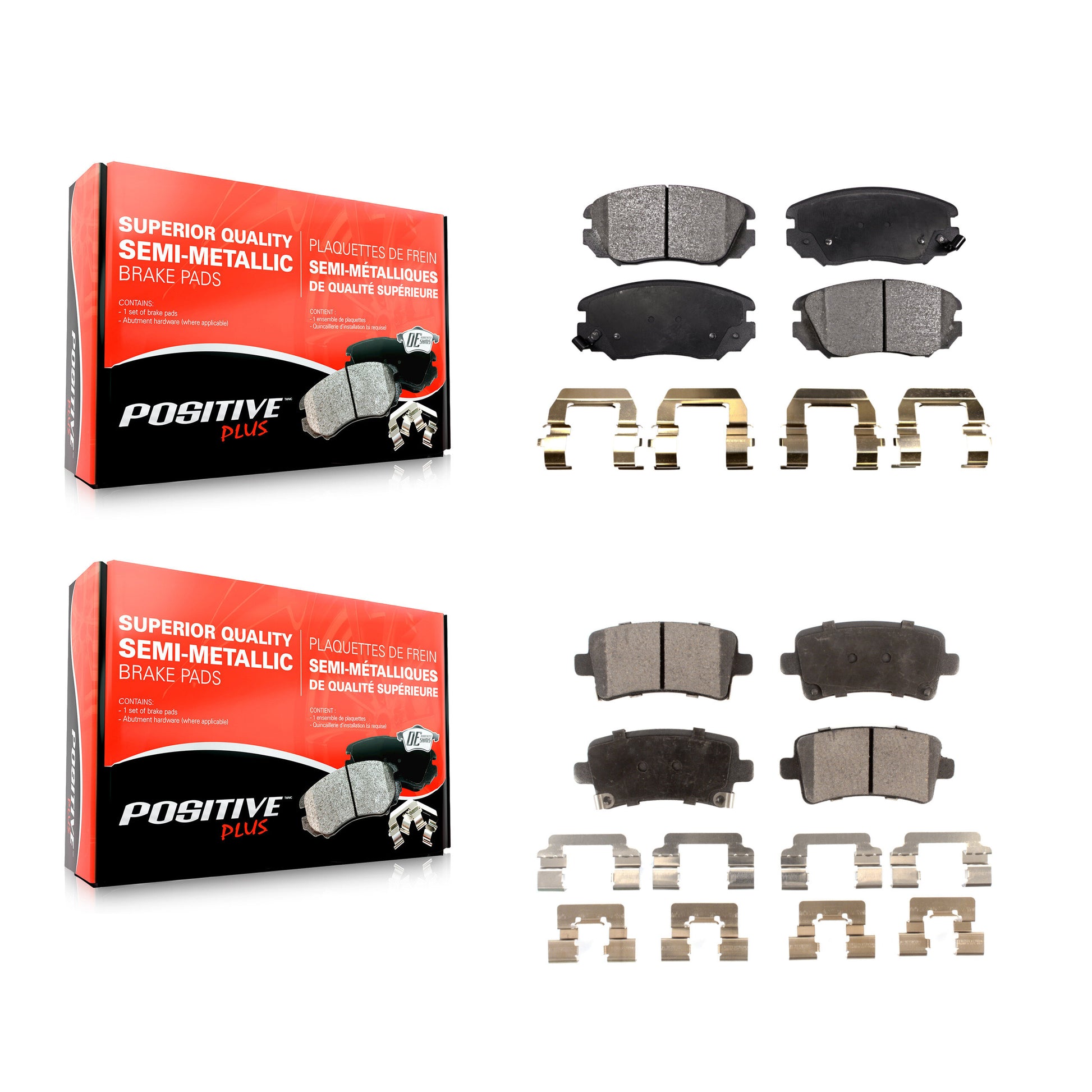 Positive Plus KPF-100179 Disc Brake Pad for 2010-2020 Chevrolet Malibu Limited, Chevrolet Impala and More - Front and Rear