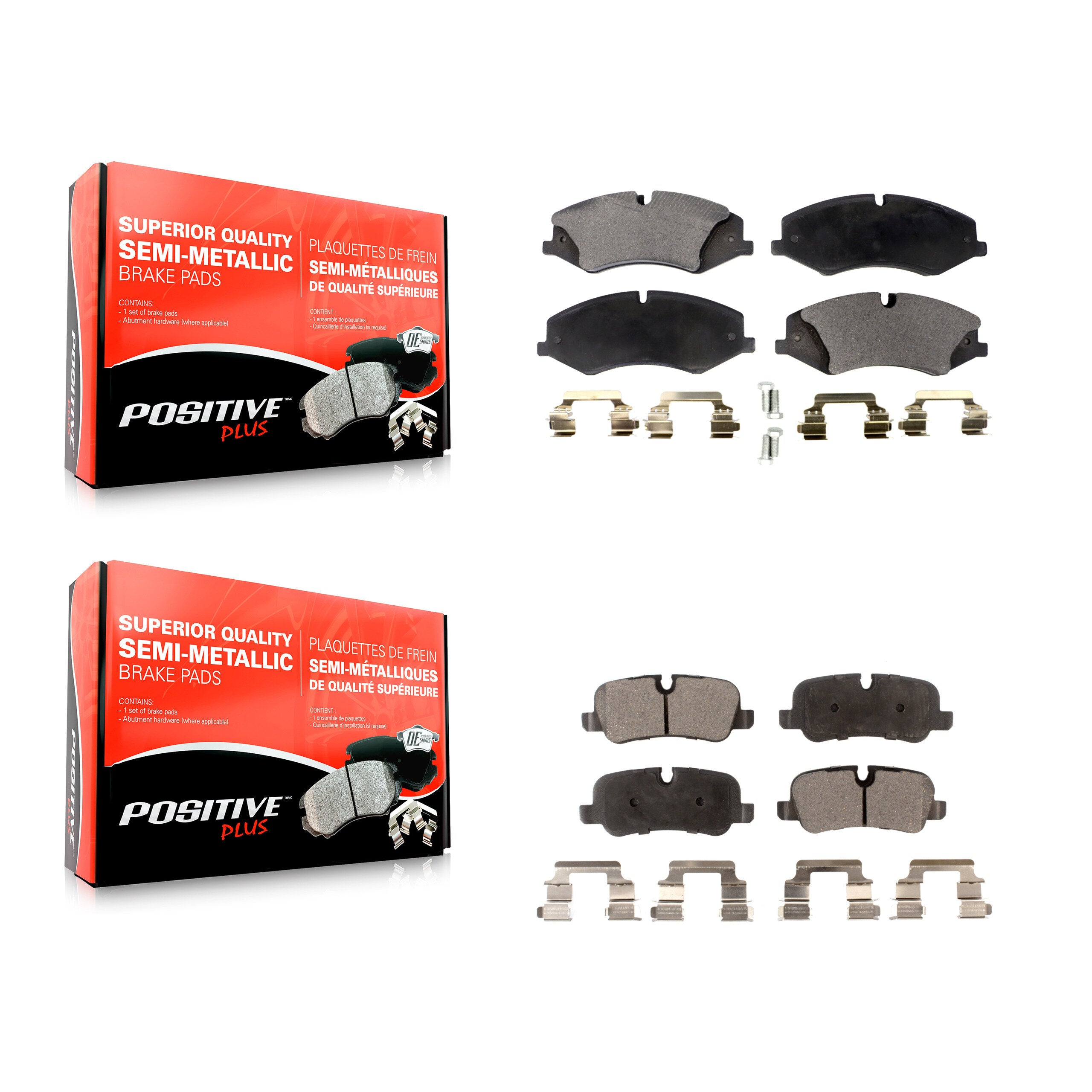 Positive Plus KPF-100182 Disc Brake Pad for 2010-2016 Land Rover LR4, Land Rover Range Rover, Land Rover Range Rover Sport - Front and Rear