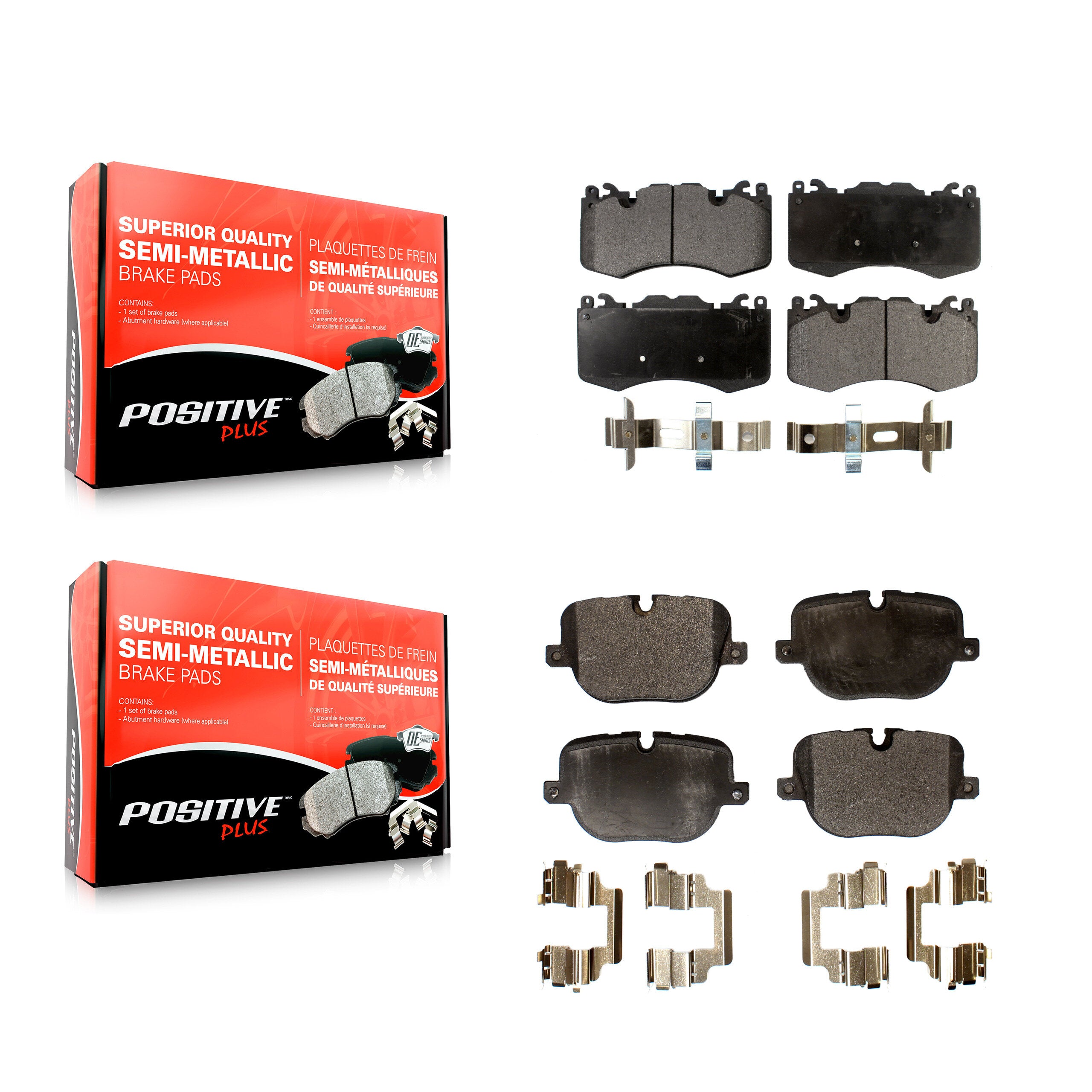 Positive Plus KPF-100183 Disc Brake Pad for 2010-2013 Land Rover Range Rover, Land Rover Range Rover Sport - Front and Rear