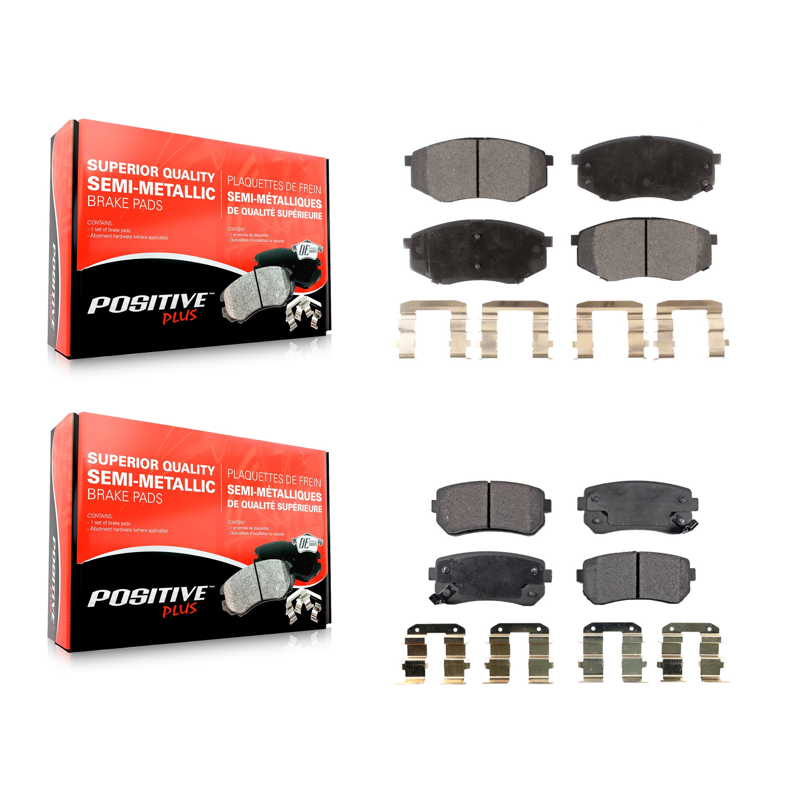 Positive Plus KPF-100190 Disc Brake Pad for 2010-2012 Kia Sportage, Hyundai Tucson - Front and Rear