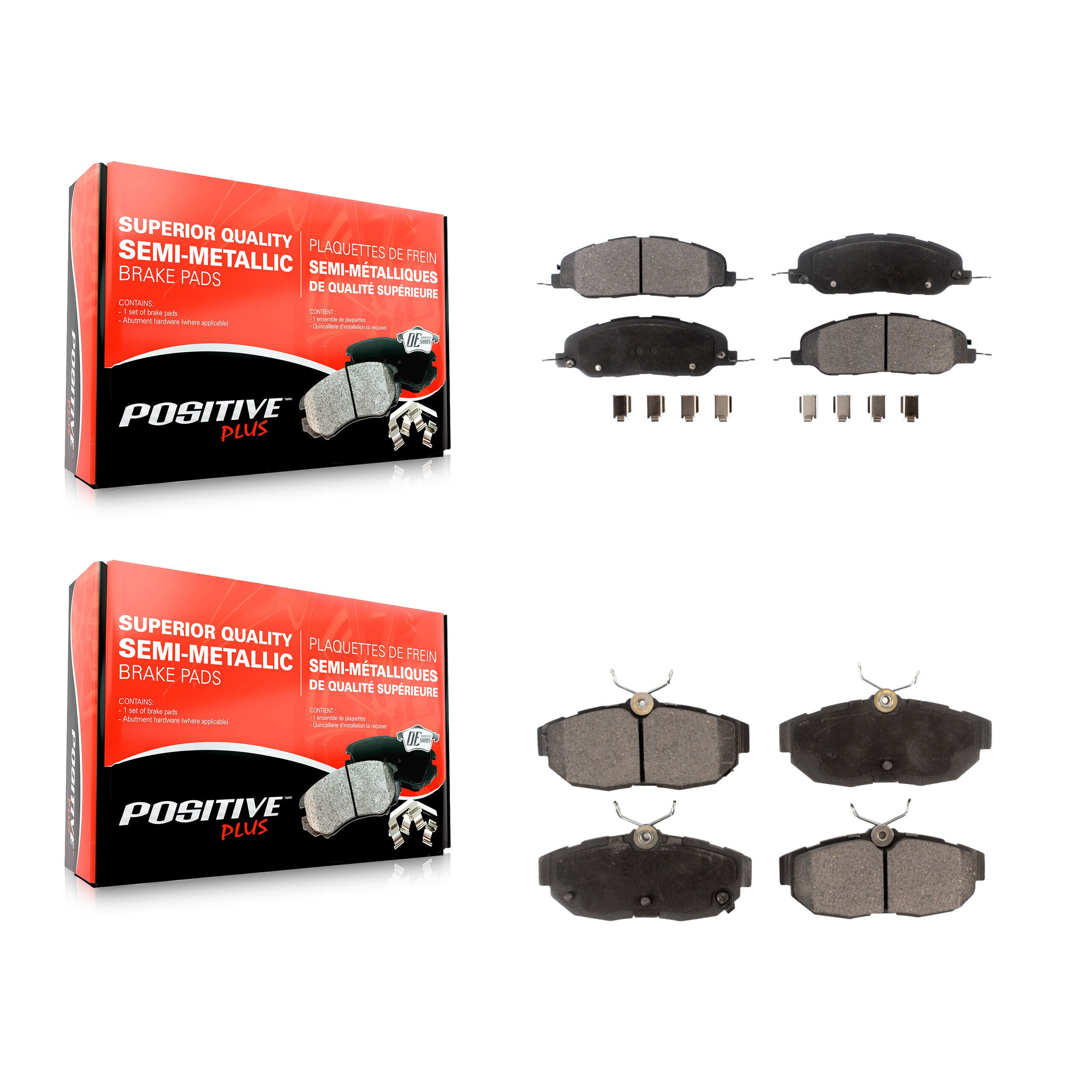 Positive Plus KPF-100195 Disc Brake Pad for 2011-2014 Ford Mustang - Front and Rear