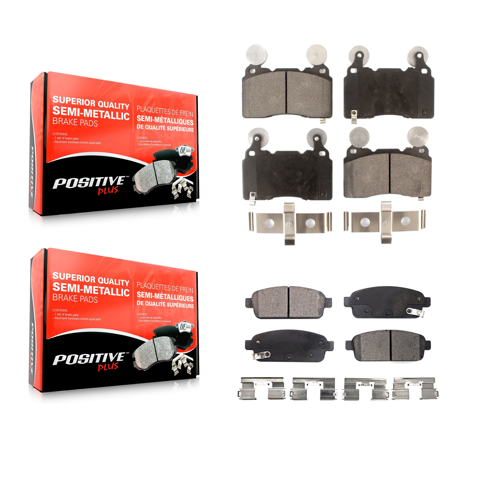 Positive Plus KPF-100197 Disc Brake Pad for 2015-2016 Cadillac ELR - Front and Rear