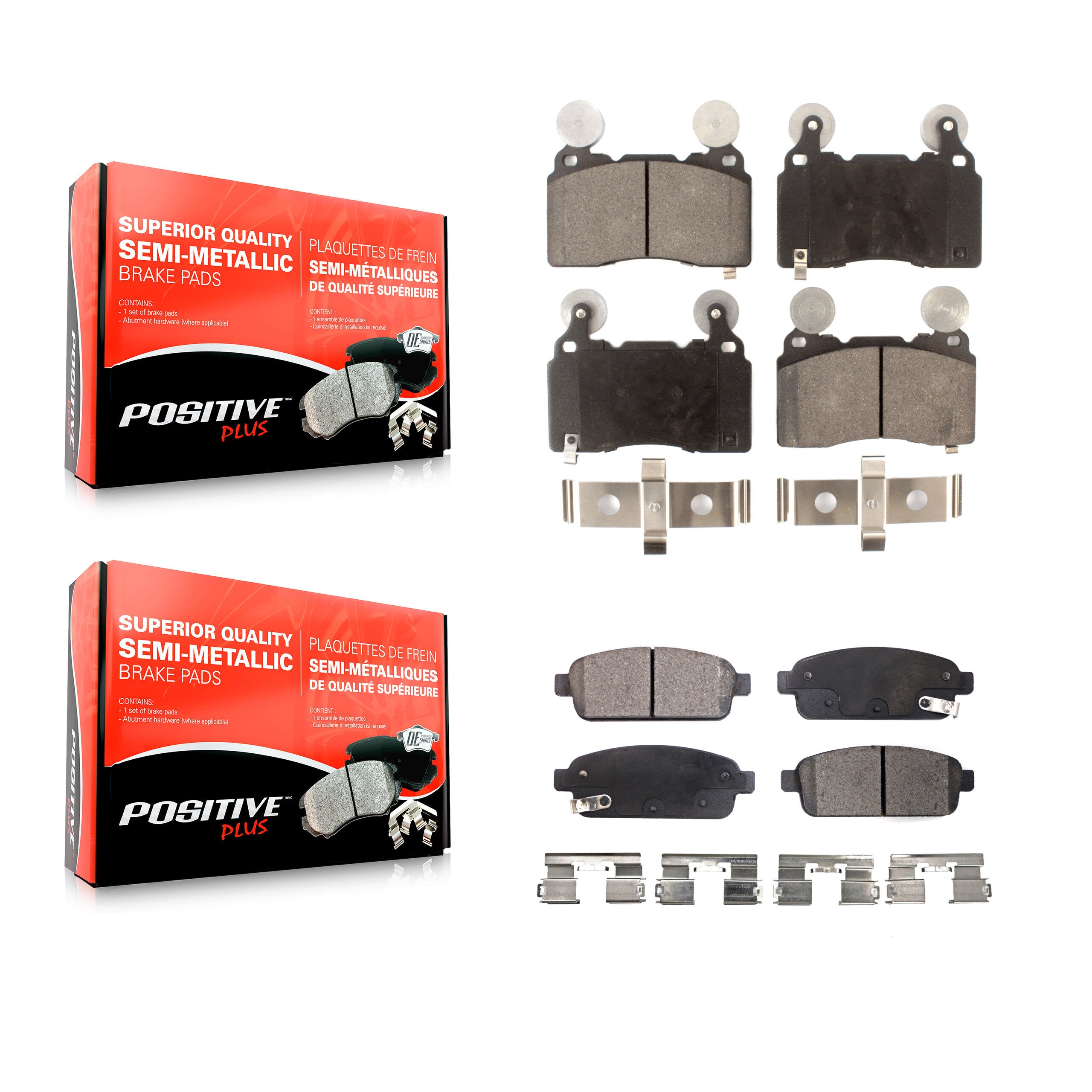 Positive Plus KPF-100197 Disc Brake Pad for 2015-2016 Cadillac ELR - Front and Rear