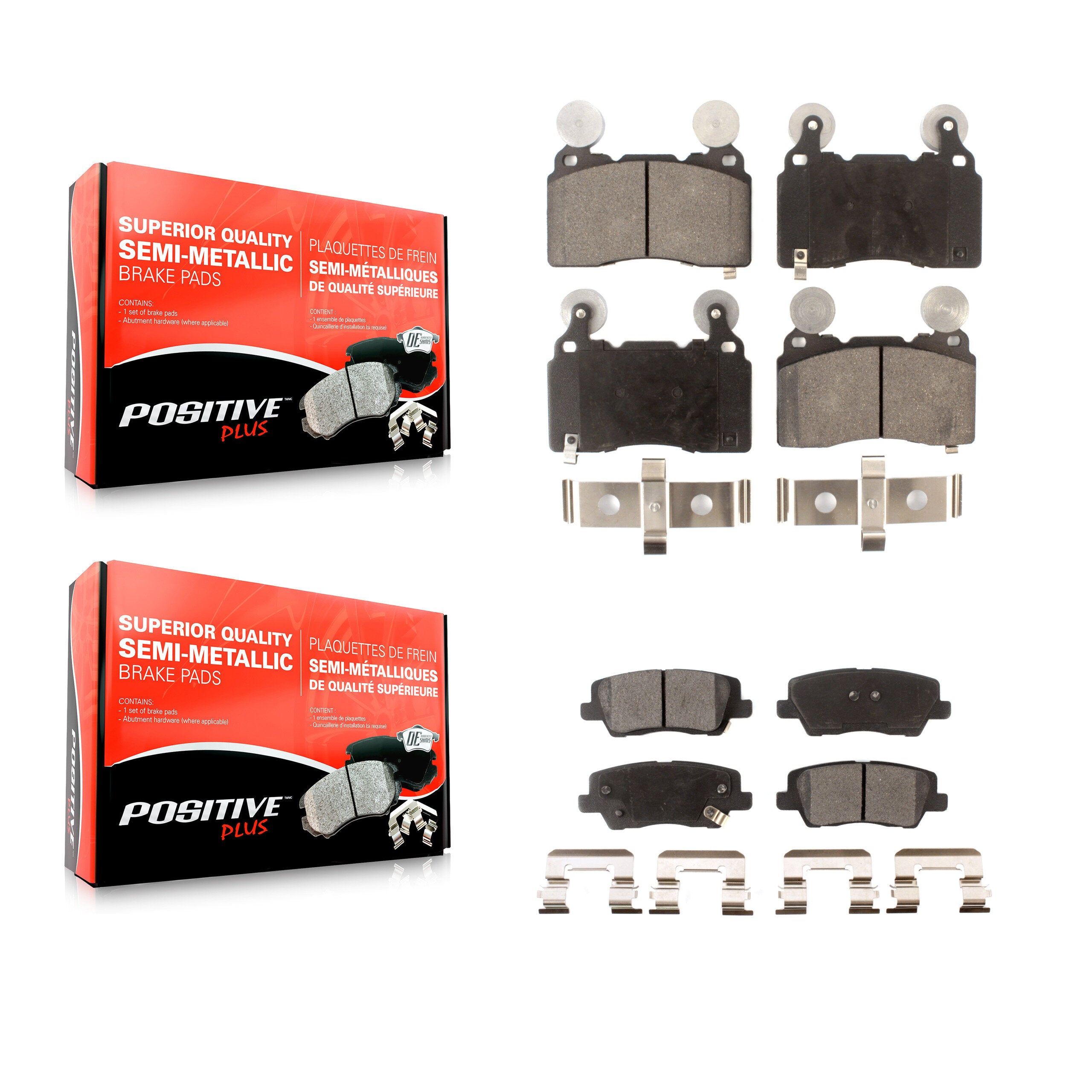 Positive Plus KPF-100198 Disc Brake Pad for 2014-2019 Cadillac CTS - Front and Rear