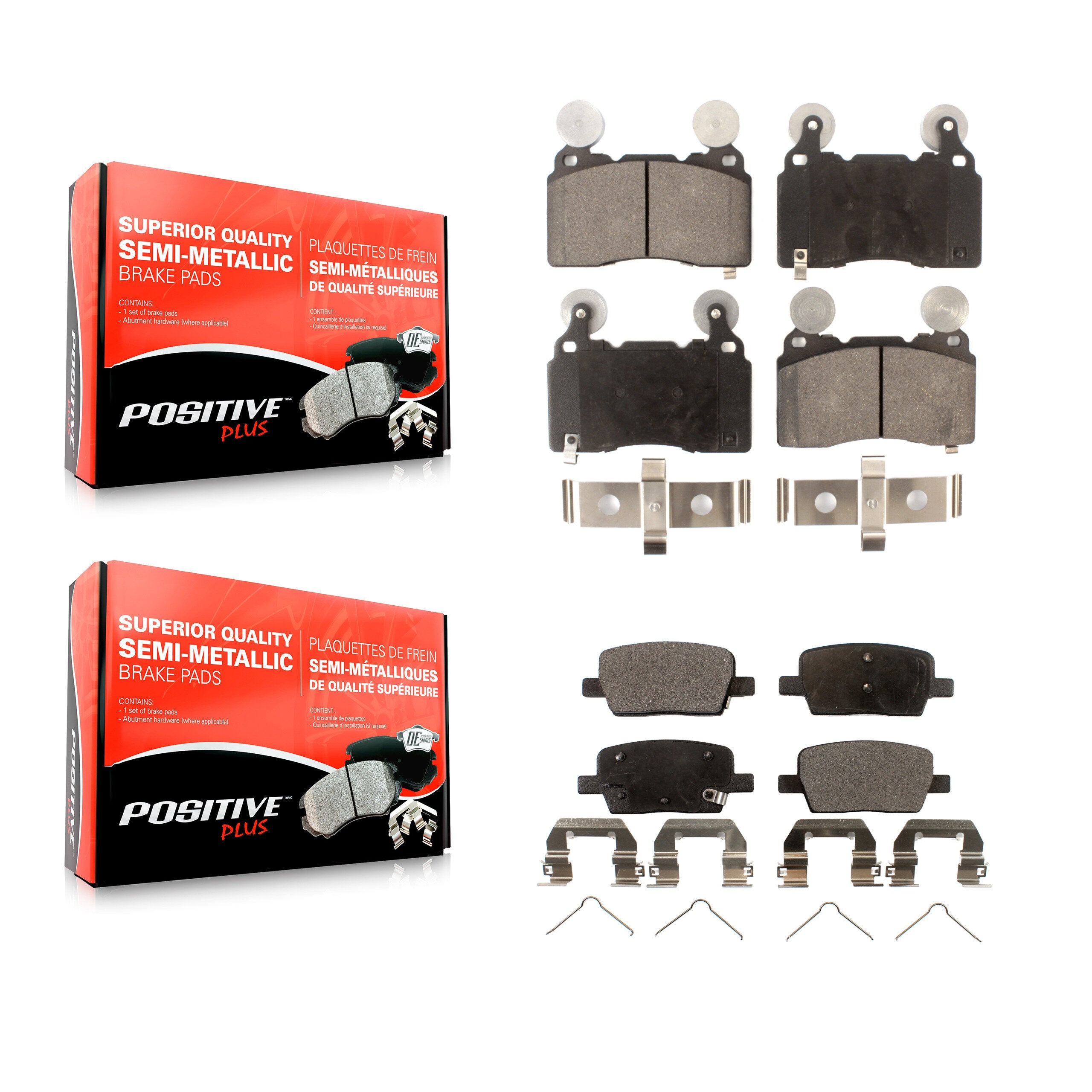 Positive Plus KPF-100199 Disc Brake Pad for 2016-2020 Cadillac CT6 - Front and Rear