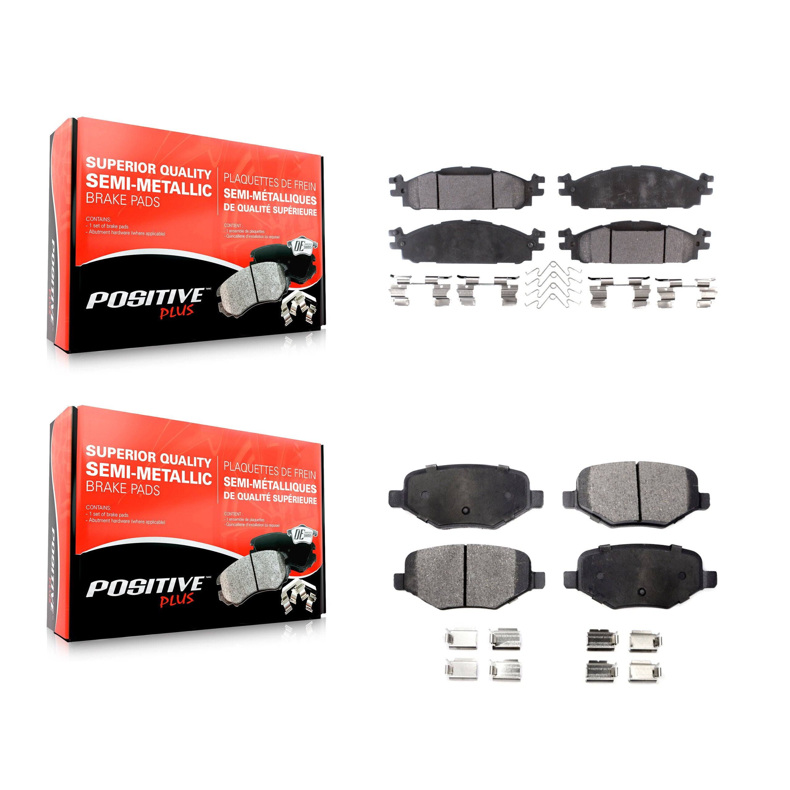 Positive Plus KPF-100205 Disc Brake Pad for 2009-2019 Ford Explorer, Ford Flex and More - Front and Rear