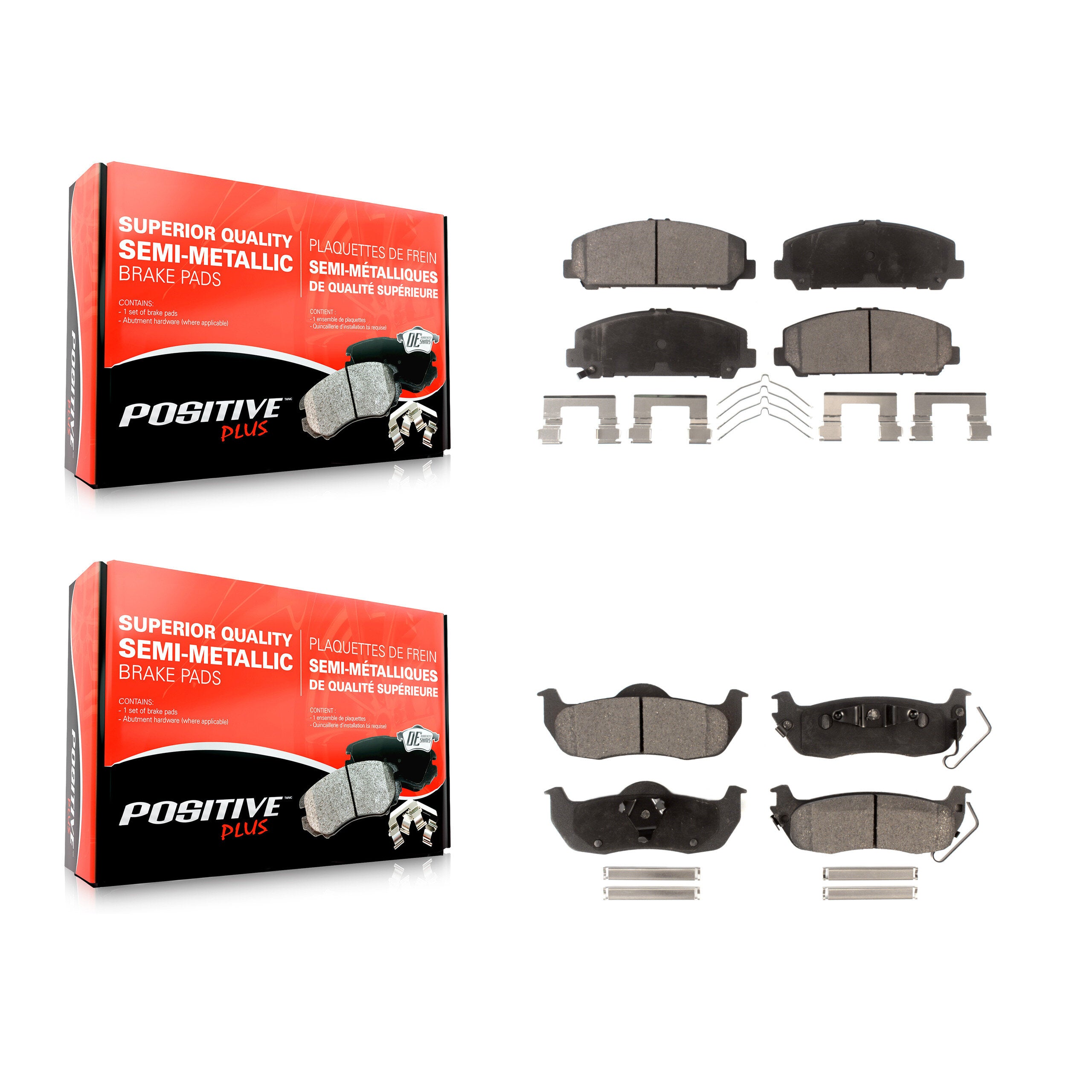 Positive Plus KPF-100206 Disc Brake Pad for 2006-2015 Nissan TITAN, INFINITI QX56, Nissan Armada - Front and Rear