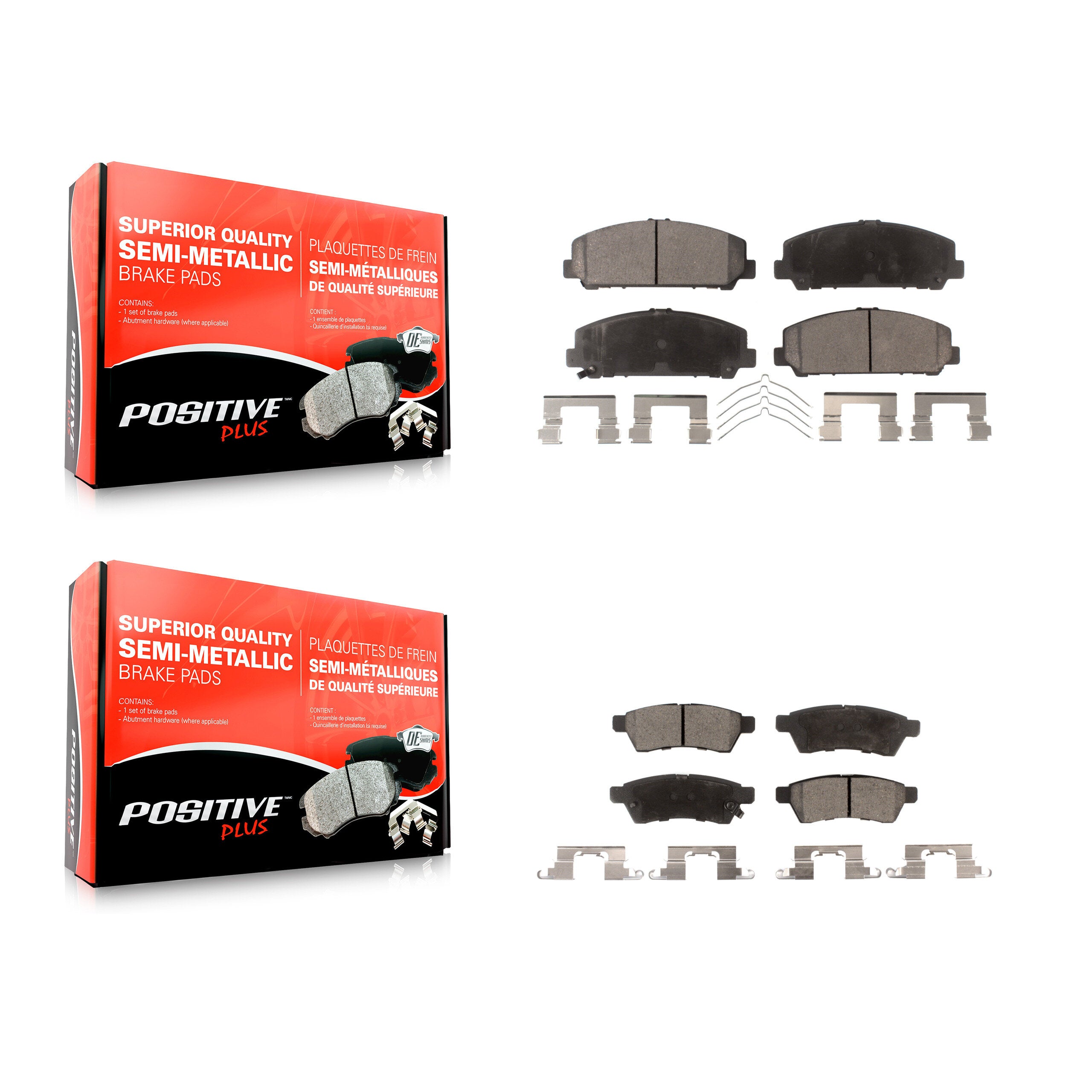 Positive Plus KPF-100207 Disc Brake Pad for 2011-2012 Suzuki Equator - Front and Rear