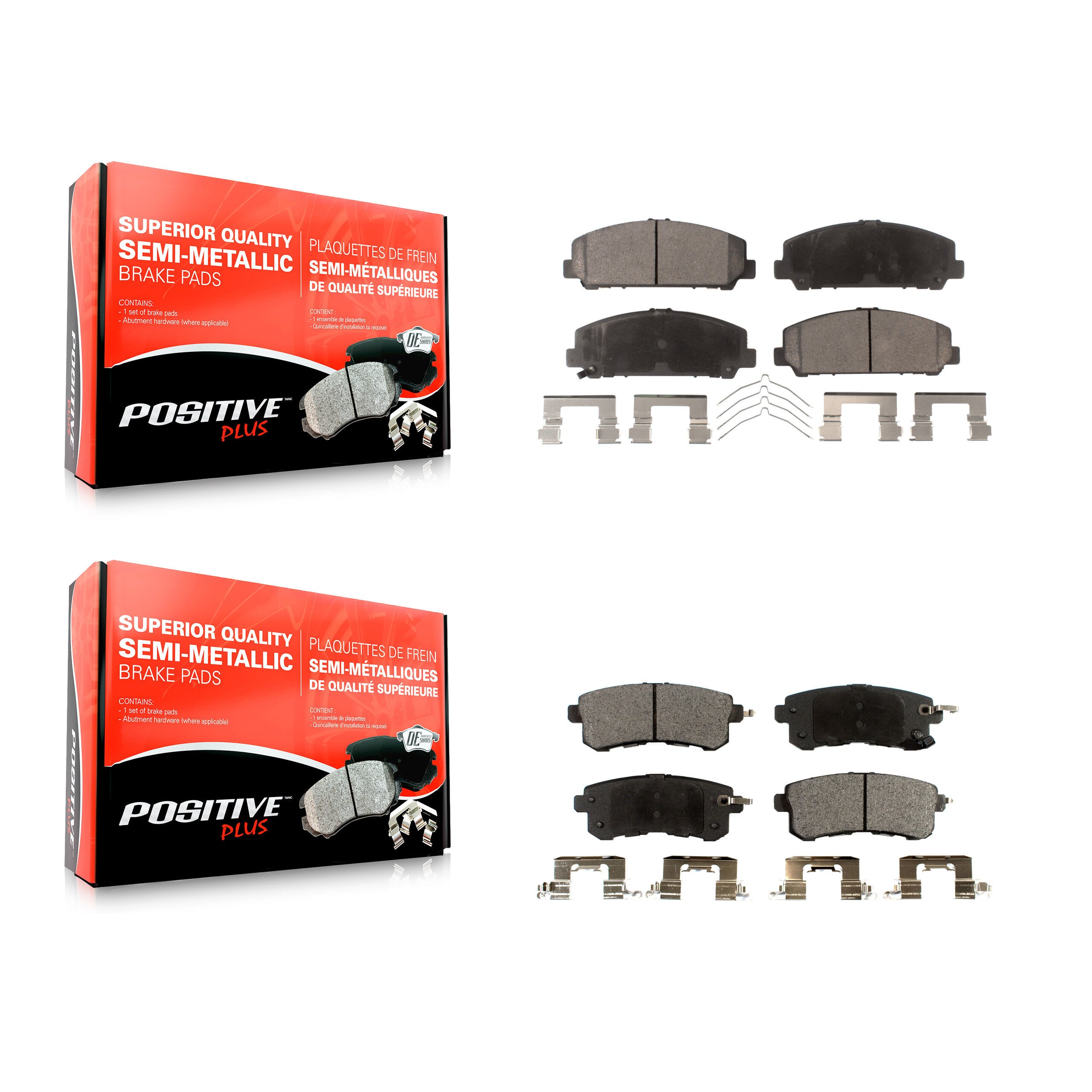 Positive Plus KPF-100209 Disc Brake Pad for 2011-2024 Nissan Armada, INFINITI QX80, INFINITI QX56 - Front and Rear